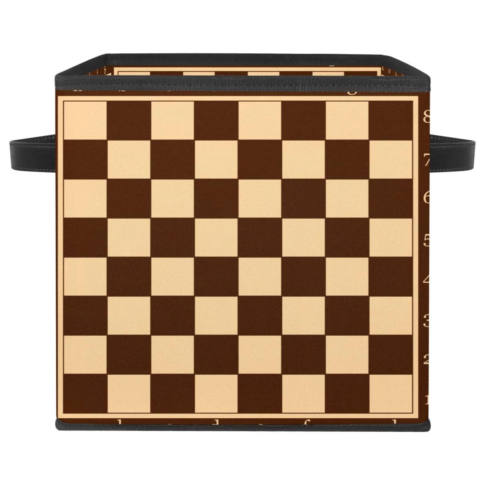 Boîte de rangement pliable cube motif échiquier pour placard et chambre