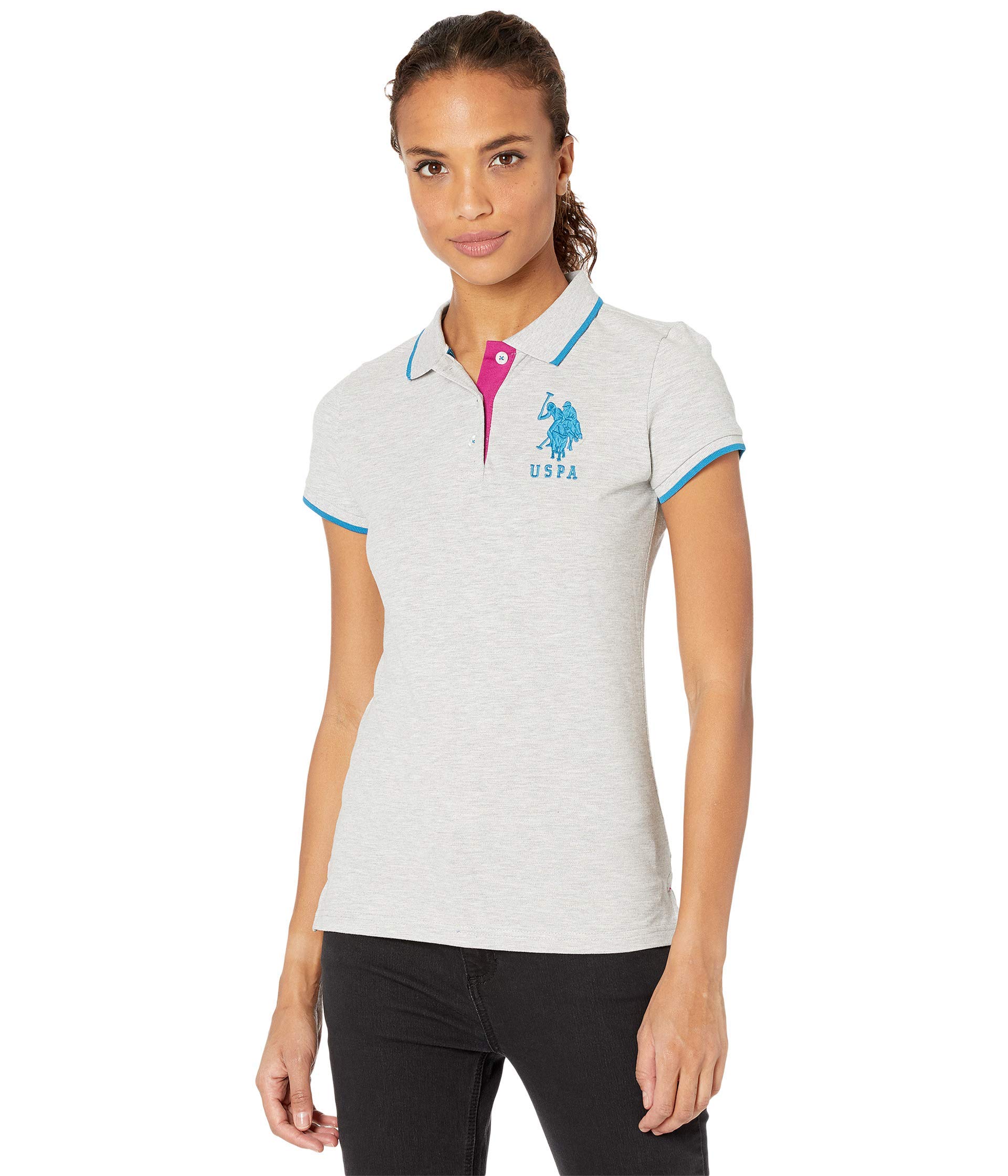 U.S. Polo Assn. Women's Triple Crown Short Sleeve Stretch Pique Polo Shirt
