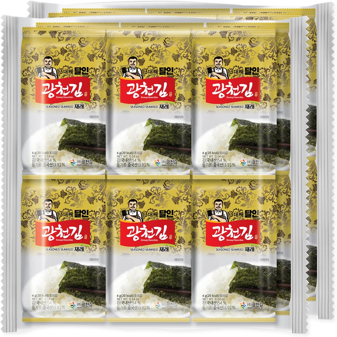 Kimnori Roasted Seaweed Snacks, Sea Salt Jaraekim (24 Pack) – Made in USA, California Roasted – Traditional Korean Style Nori – Keto, Vegan, Gluten-Free – Healthy Low Calorie Snack