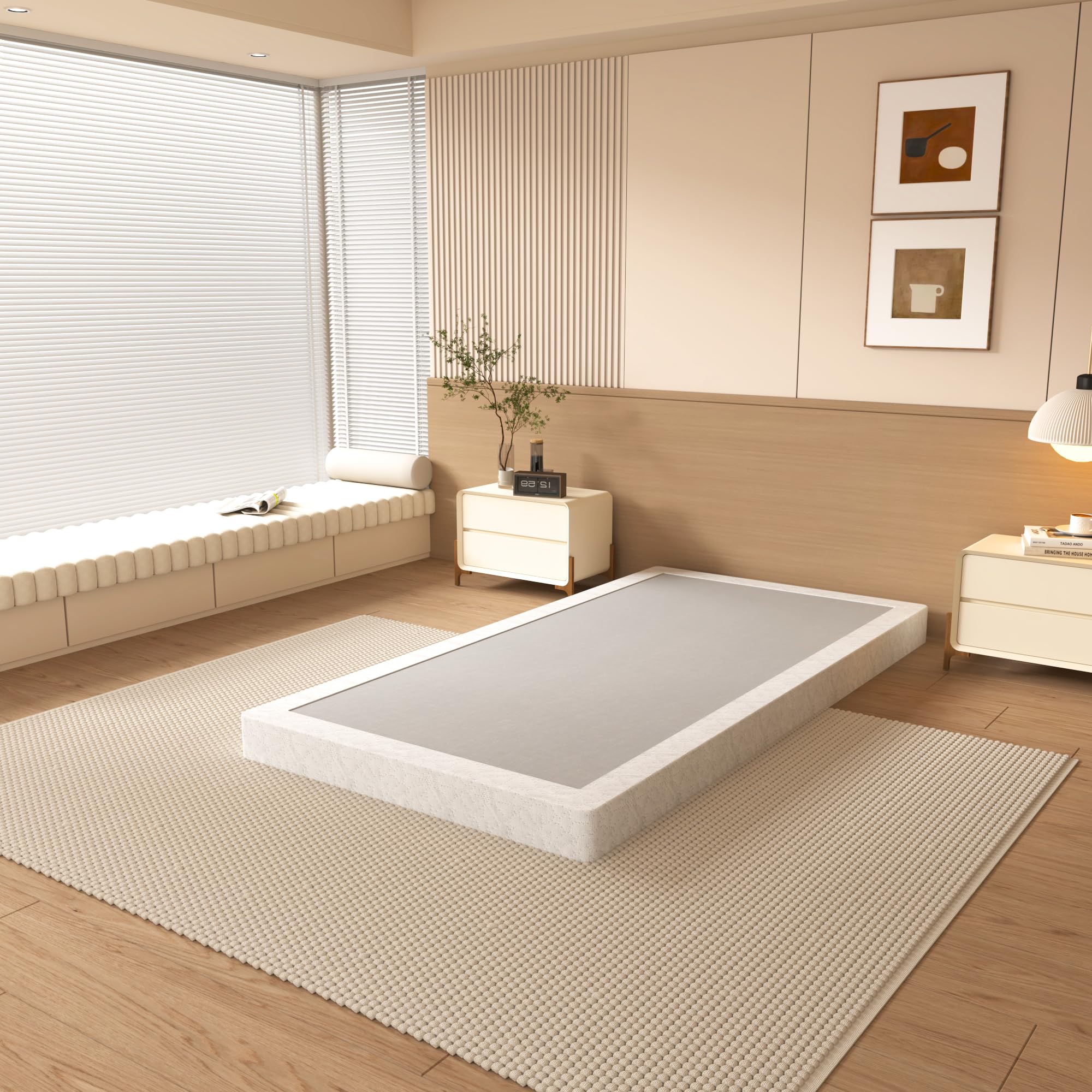 Photo 1 of **PARTS ONLY** NHODIR King Box Spring 4 Inch Heavy Duty Metal Bed Base with Cover