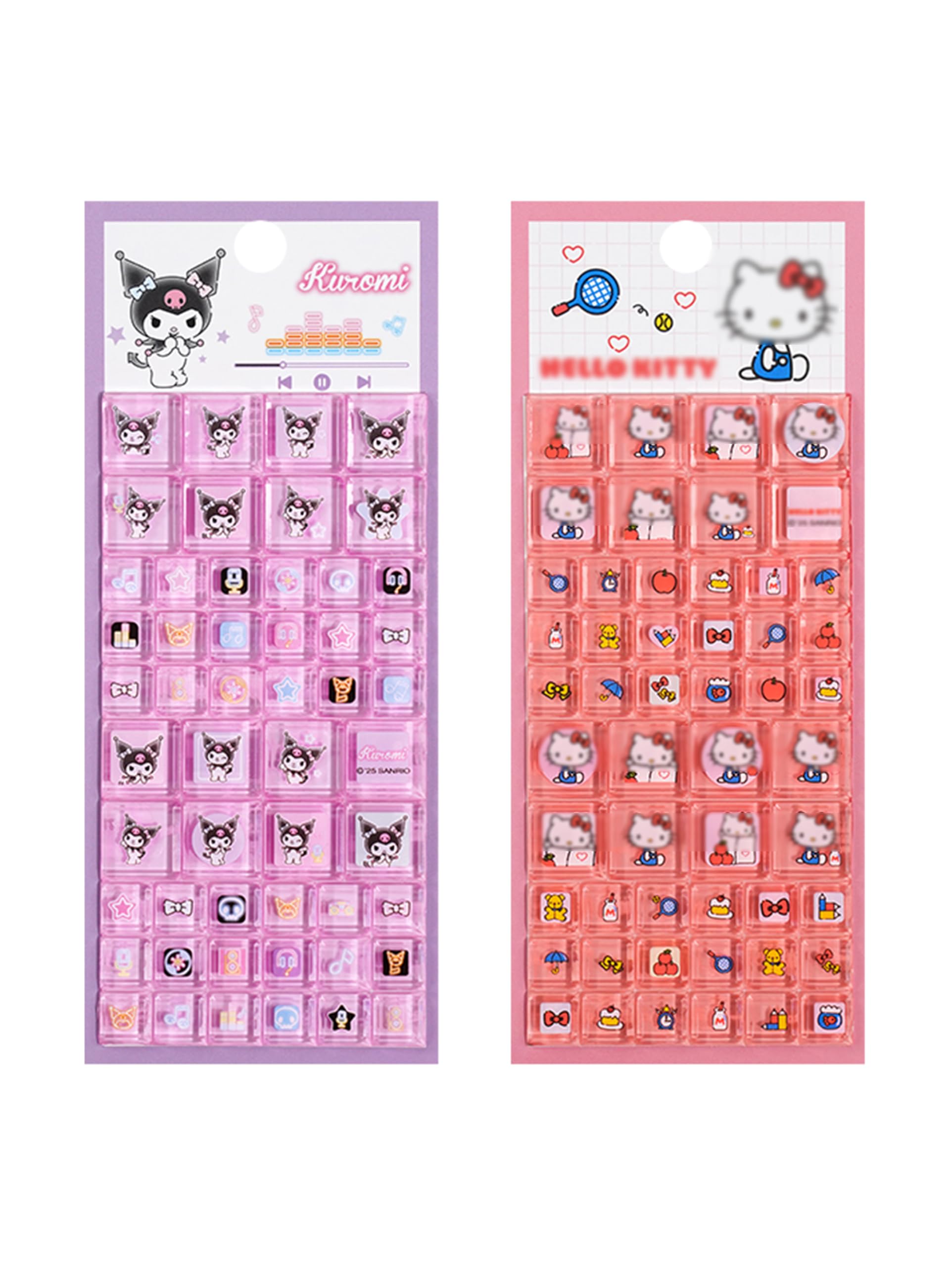 KRGNPLE タイルシール ぷくぷくシール 2 枚 3D 再剥離可能 PVC 材質 励ましステッカー 手帳デコレーション 子供クリエイティブ DIY に最適 人気 プレゼント（No.01＋No.02）