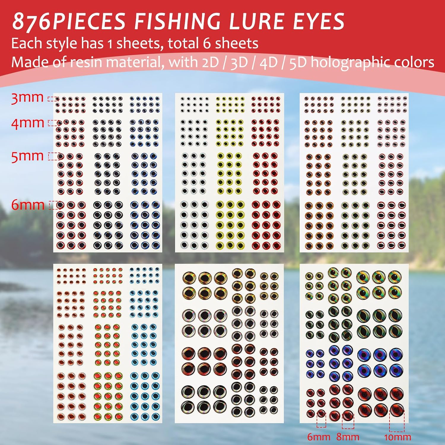 Skylety 200 Pcs Fishing Stainless Steel Split Rings, 50 Treble Hooks, Lure Tackle Connector Fishing Pliers, Fish Lanyard and 876 Lure Eyes for Tackle Fish