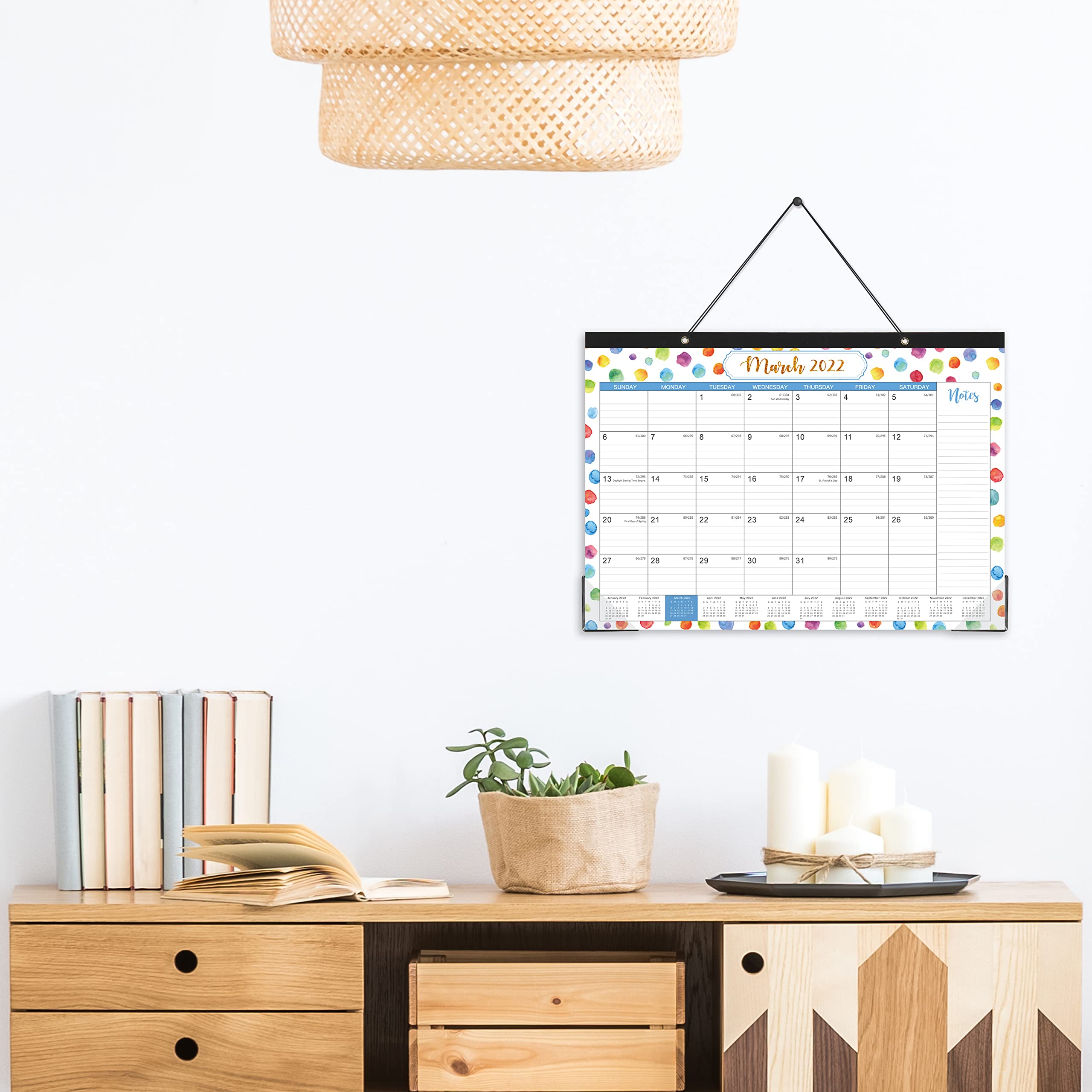 2022 Desk Calendar Yearly Desk Calendar 2022, Desk/Wall Monthly Calendar Pad, 17" x 12