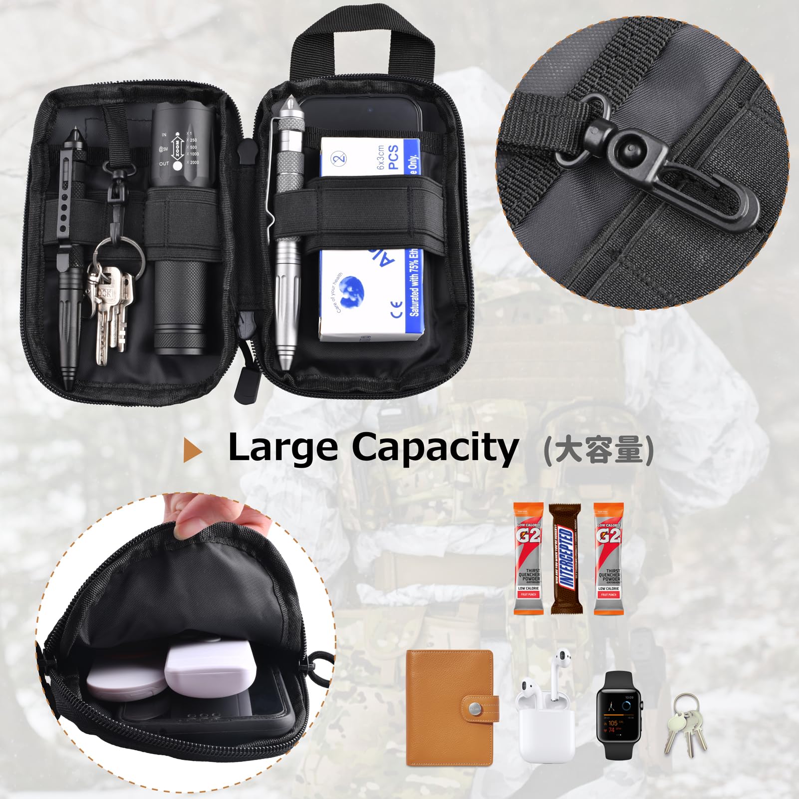 Amazon | Azarxis モールポーチ Molle ポーチ EDCポーチ ミニ 小型