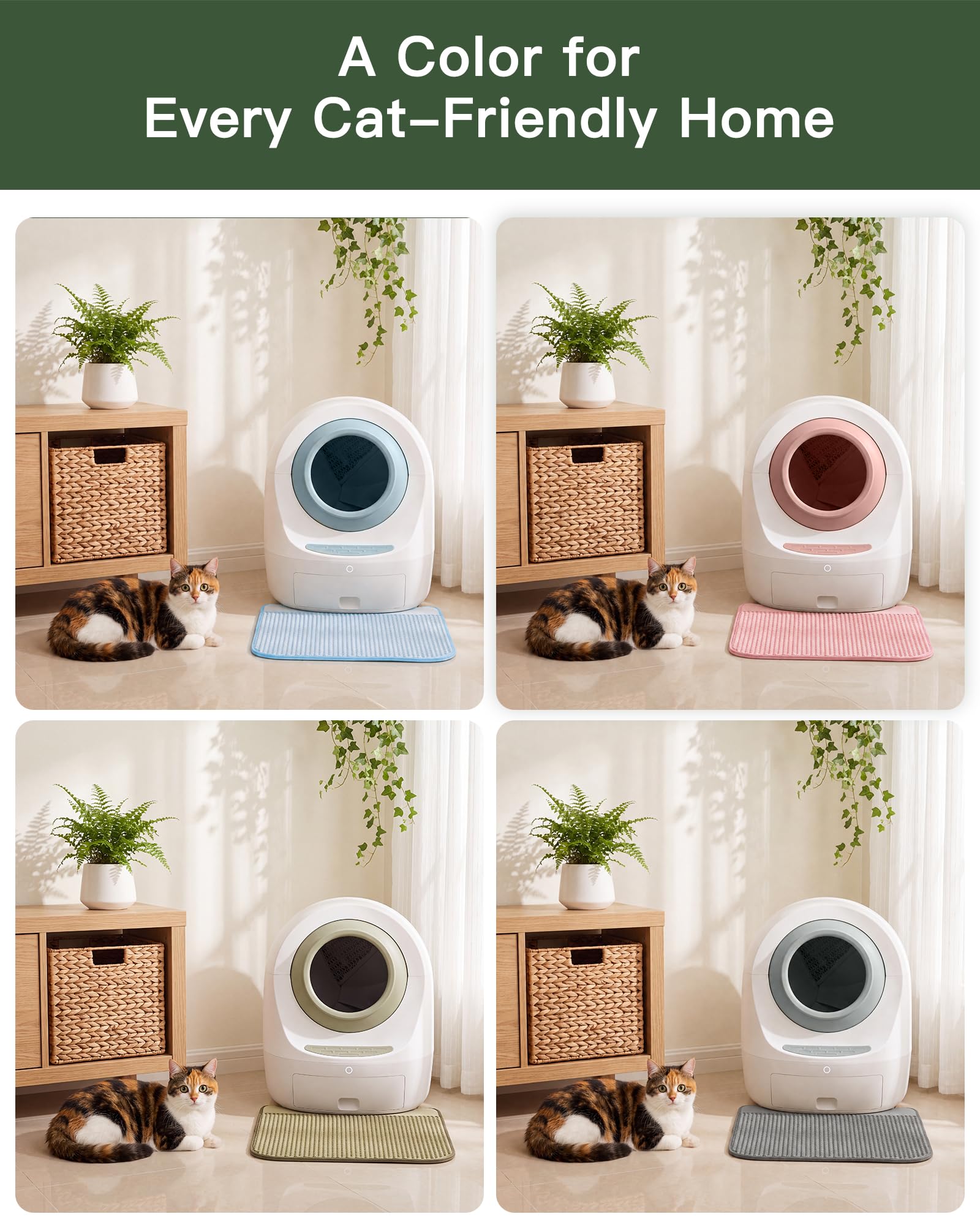 Leo's Loo Too by Casa Leo I Litter Mat I Atrapa la arena de tu gato con un diseño de panal de abeja de doble capa, material impermeable para una fácil limpieza, azul bebé