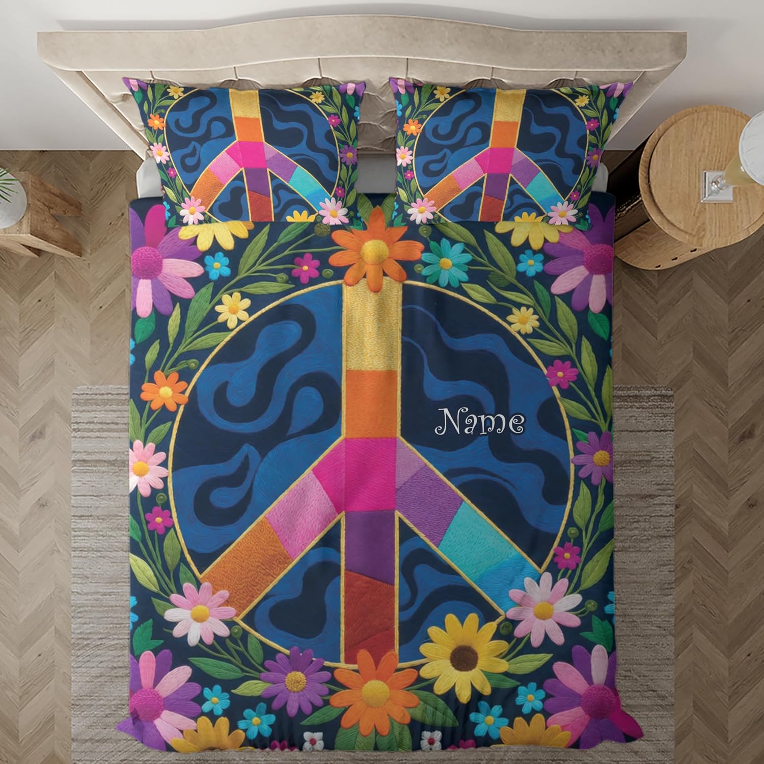 ThuhaTree Store Personalized Flower Lover Bedding Set – Floral Theme Pattern Bedding Set