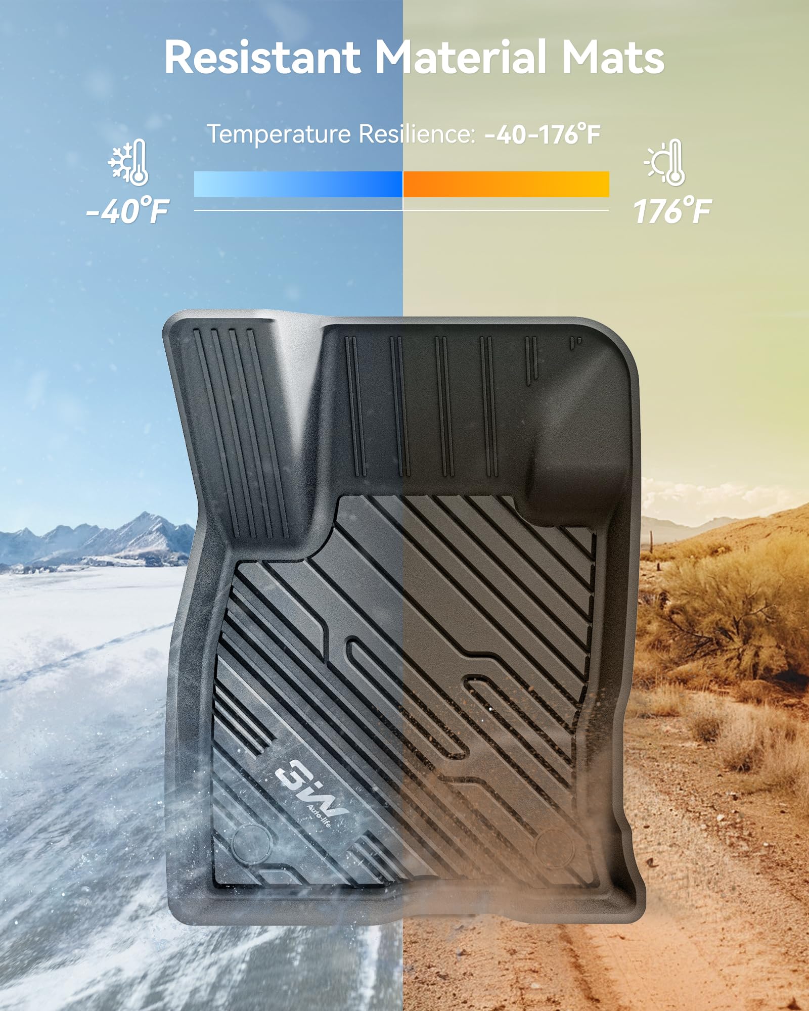 3W Floor Mats Fit for Ford Bronco Sport 2021 2022 2023 2024 2025 All Weather TPE Car Accessories — view 5