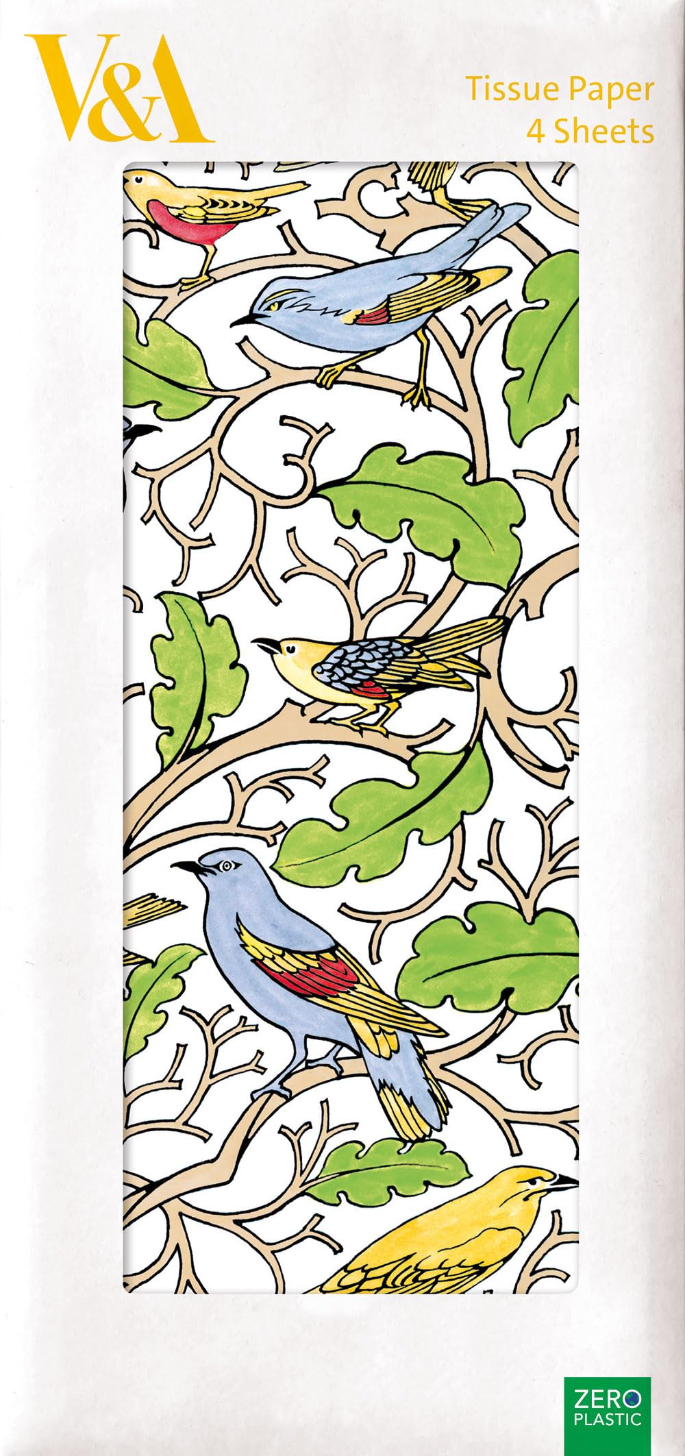 V&A Voysey Birds Pack of 4 Sheets of Tissue Paper
