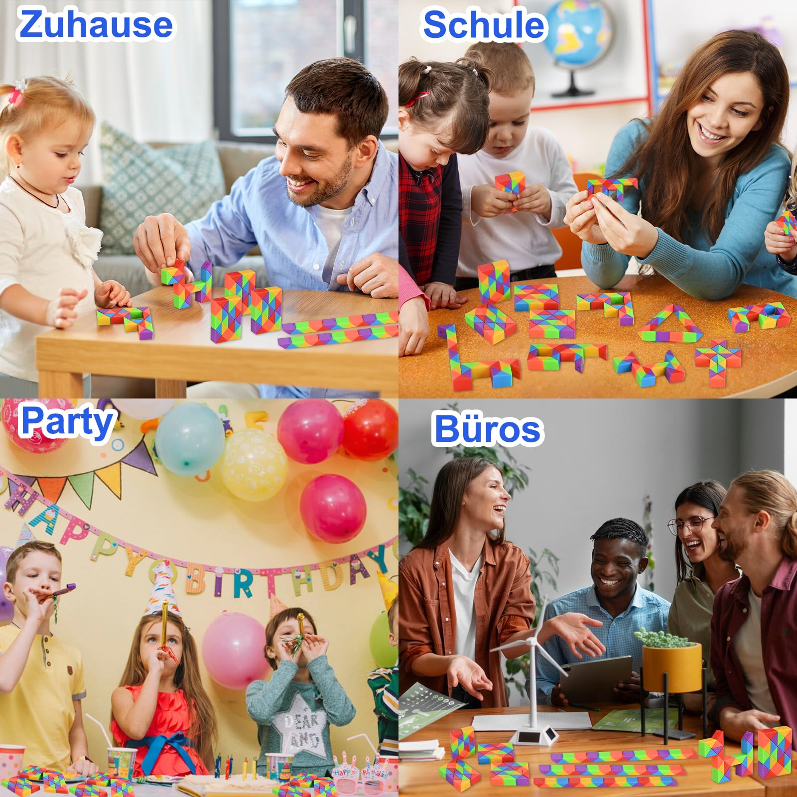 GOLDGE 24 Pack Mini Serpente Magico Twist Cubo Puzzle Giocattolo Bambini Regalo Compleanno