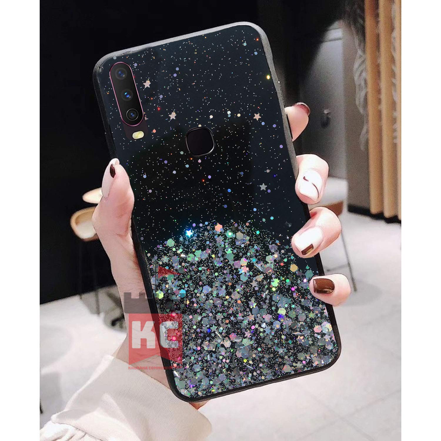 Glitter Mobile Cover Y12 KC Hilites Back Cover For Vivo Y12 Vivo