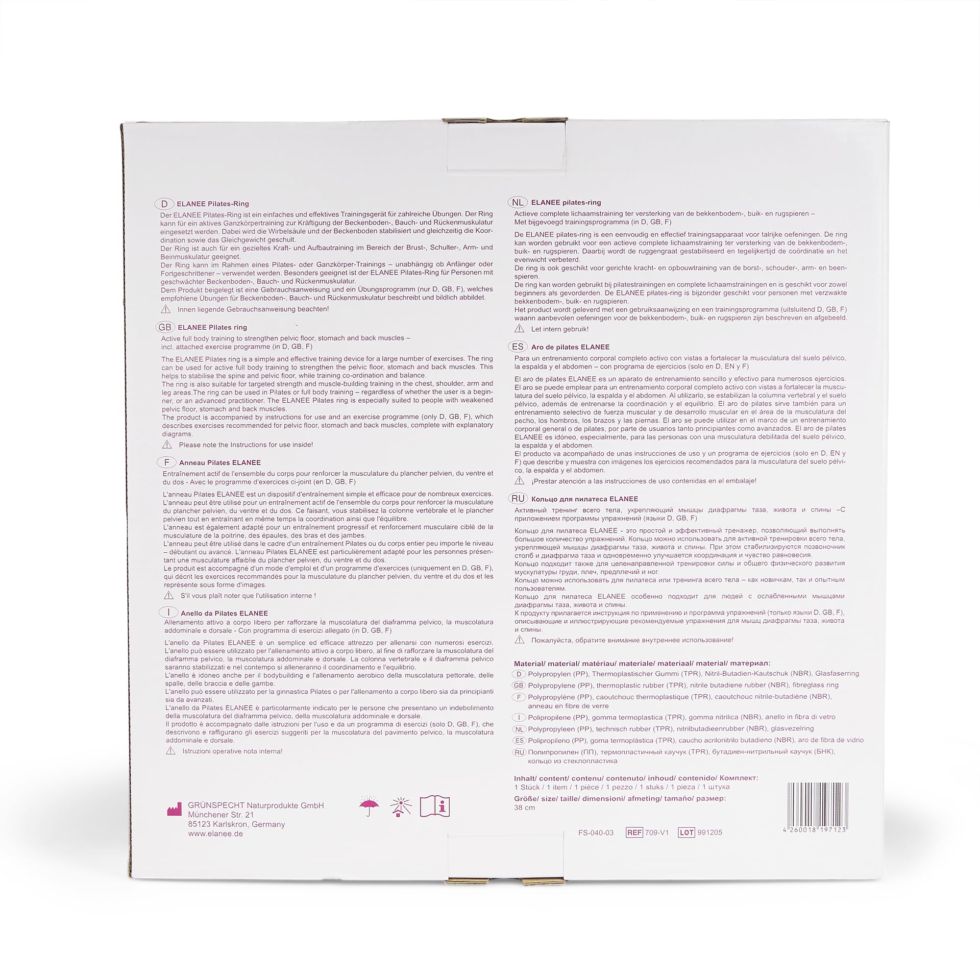 ELANEE Pierścień do pilatesu z antypoślizgowymi uchwytami do wzmocnienia dna miednicy, brzucha i pleców, w zestawie plakat z ćwiczeniami (709-V1)