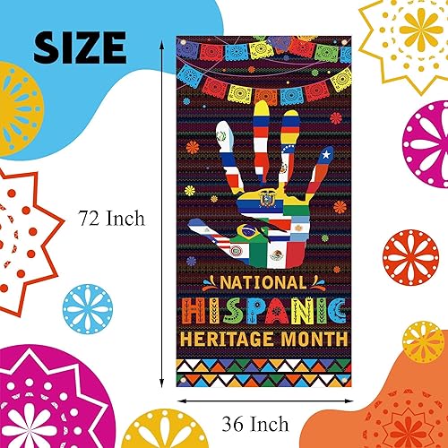 Miniatura 2 de Cubierta de puerta del mes de la herencia hispana, pancarta latinoamericana, decoraciones para el aula española, decoraciones del mes de la herencia