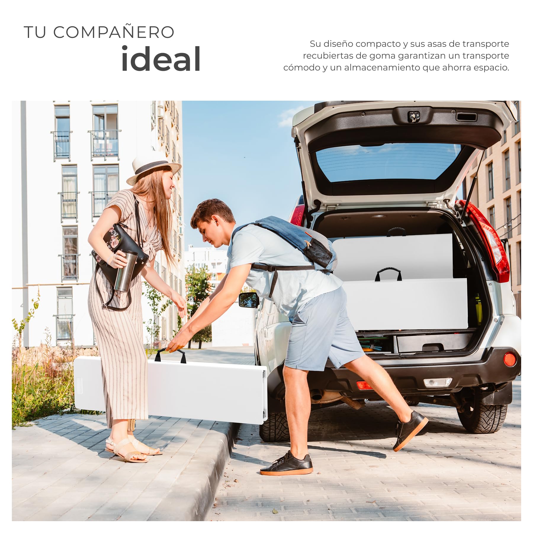 tectake® Set de 2 Banco Plegable Camping 180 cm, Banco Jardin Exterior Cap. Carga: 500kg, Terraza, Mobiliario Jardin y Terraza Exterior, Camping Accesorios, Banqueta, Patio, Bancos - Blanco
