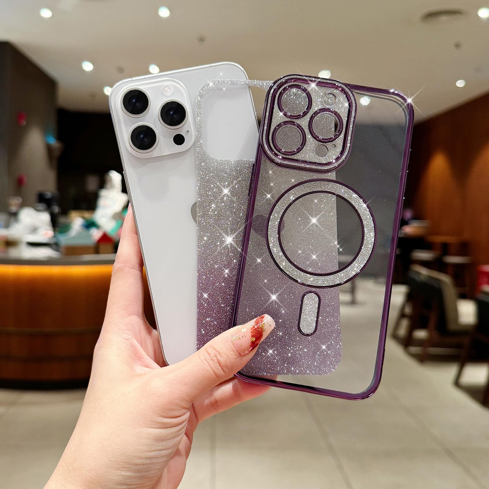 Custodia iPhone 14 Pro Max Pelle Grigia Farfalla Slot e Stand Video