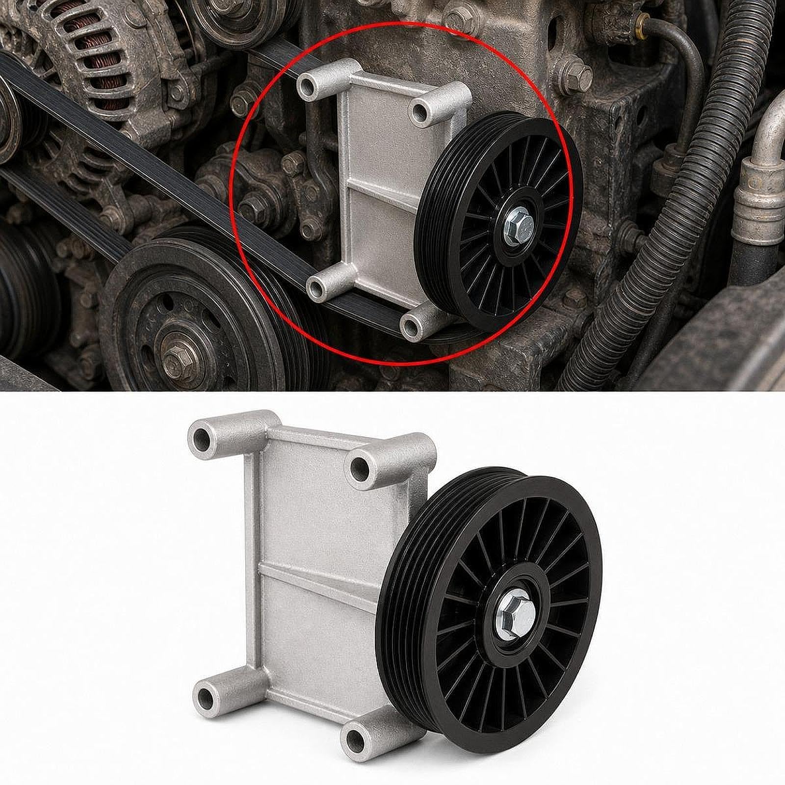 A/C Kompressor Umlenkrolle 34286 Ersatz Riemenscheibe Fahrzeugzubehör Eisenmaterial Beständig Einfache Installation für Autowerkstatt Fuhrpark