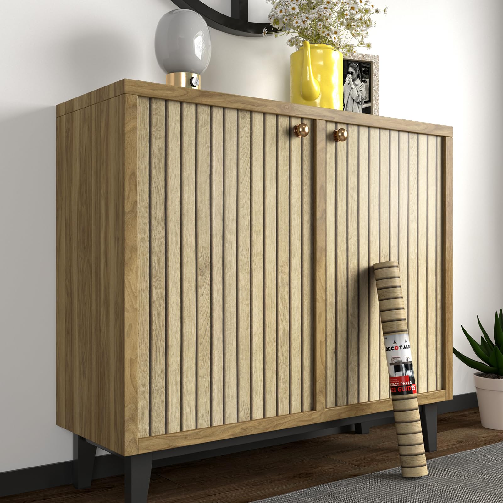 Decotalk Papel Adhesivo Pared Dormitorio 3D Efecto Marrón Negro 90X500cm Vinilo Adhesivo Muebles Madera Encimera Cocina Vinilo Madera para Dormitorio Papel Pintado Rayas para Baño Decorativo Salón