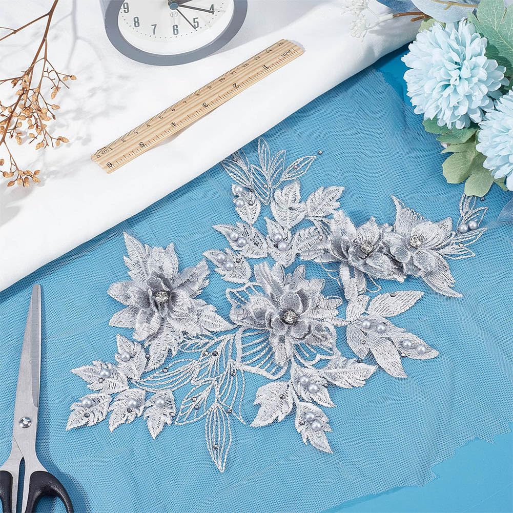 Appliqué Floral Paillettes Dorées — 41,5 X 31 Cm, à Coudre, Pour Robes Et DIY - 11