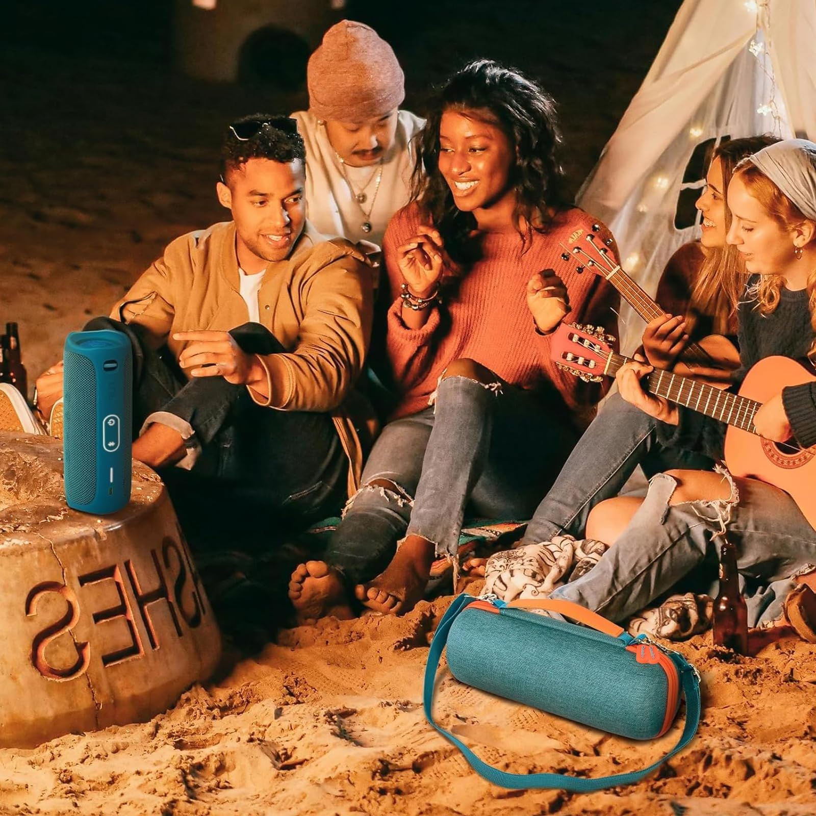 Tasche & Hülle für JBL Flip 6 & 5- Schutztasche für JBL Flip Essential 2, Zubehör, Wasserdicht, praktische Lautsprecher-Etui, Grün