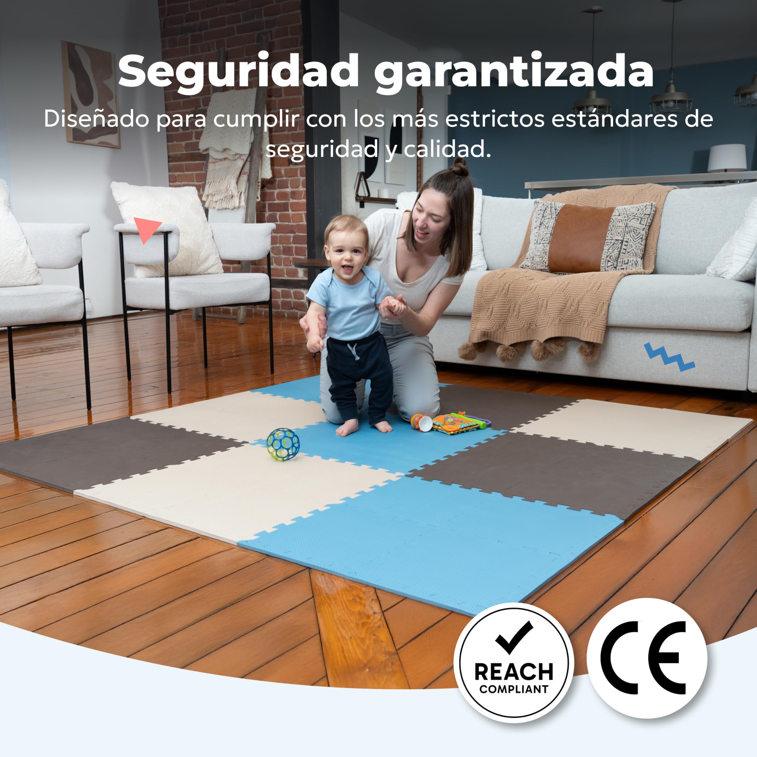 MioTetto Alfombra Bebe No Toxica - Tapete Bebe Suave y Cómodo para Aprendizaje, Desarrollo y Juego - Alfombra Infantil o Alfombra Puzzle para Niños - Colchonetas Infantiles Elegante y Segura
