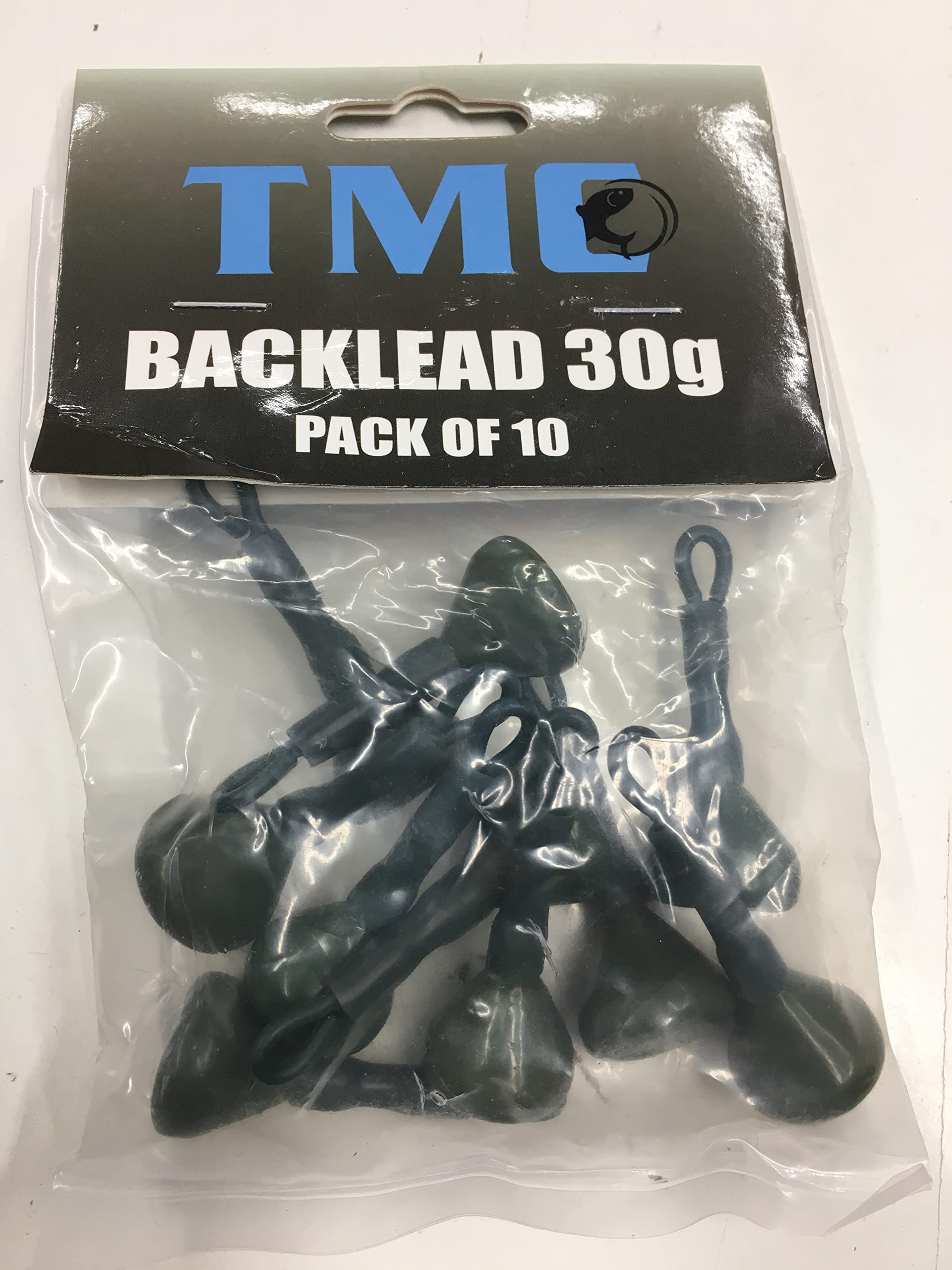 TMC Lot de 10 poids de 30 g avec revêtement de qualité. Clip sécurisé pour pêche à la carpe, au brochet, à la pêche