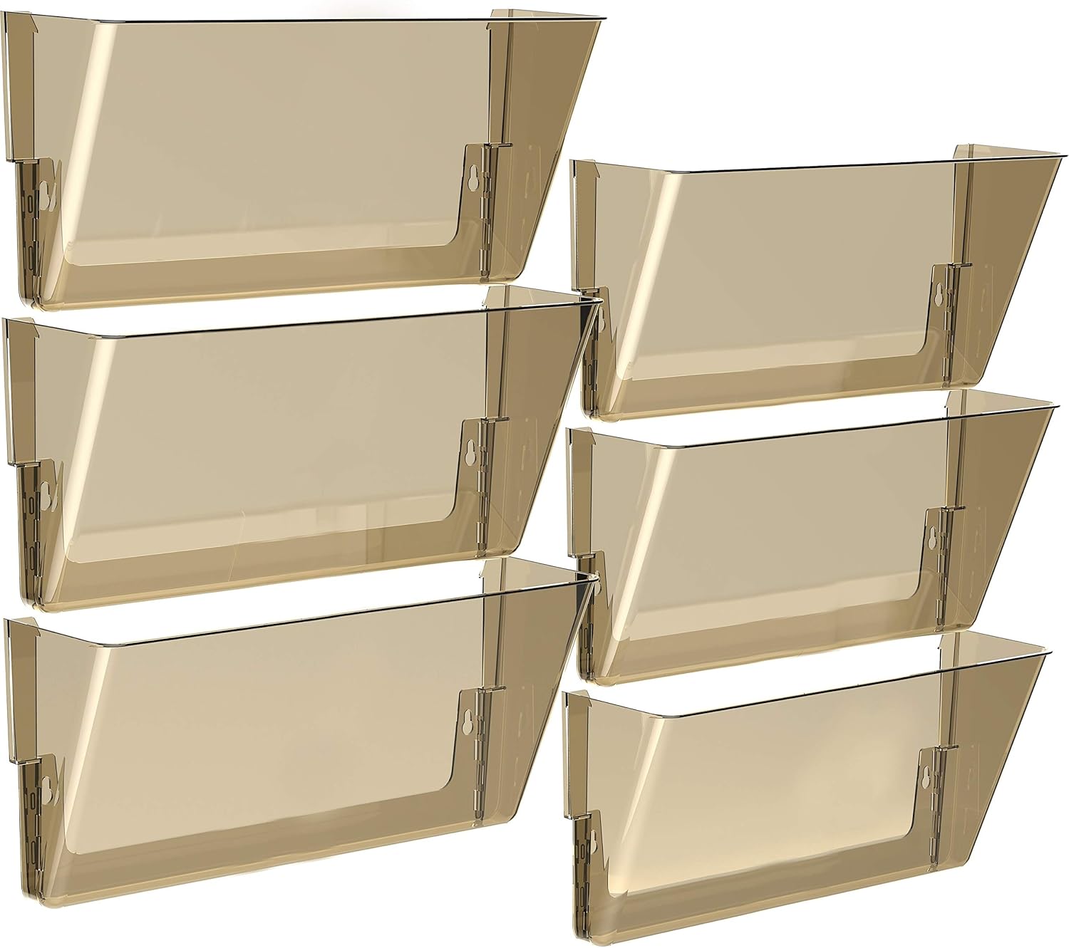 Storex Wall File, 16 x 4 x 7 Inches, Legal, Smoke, Case of 6 (70208U06C)