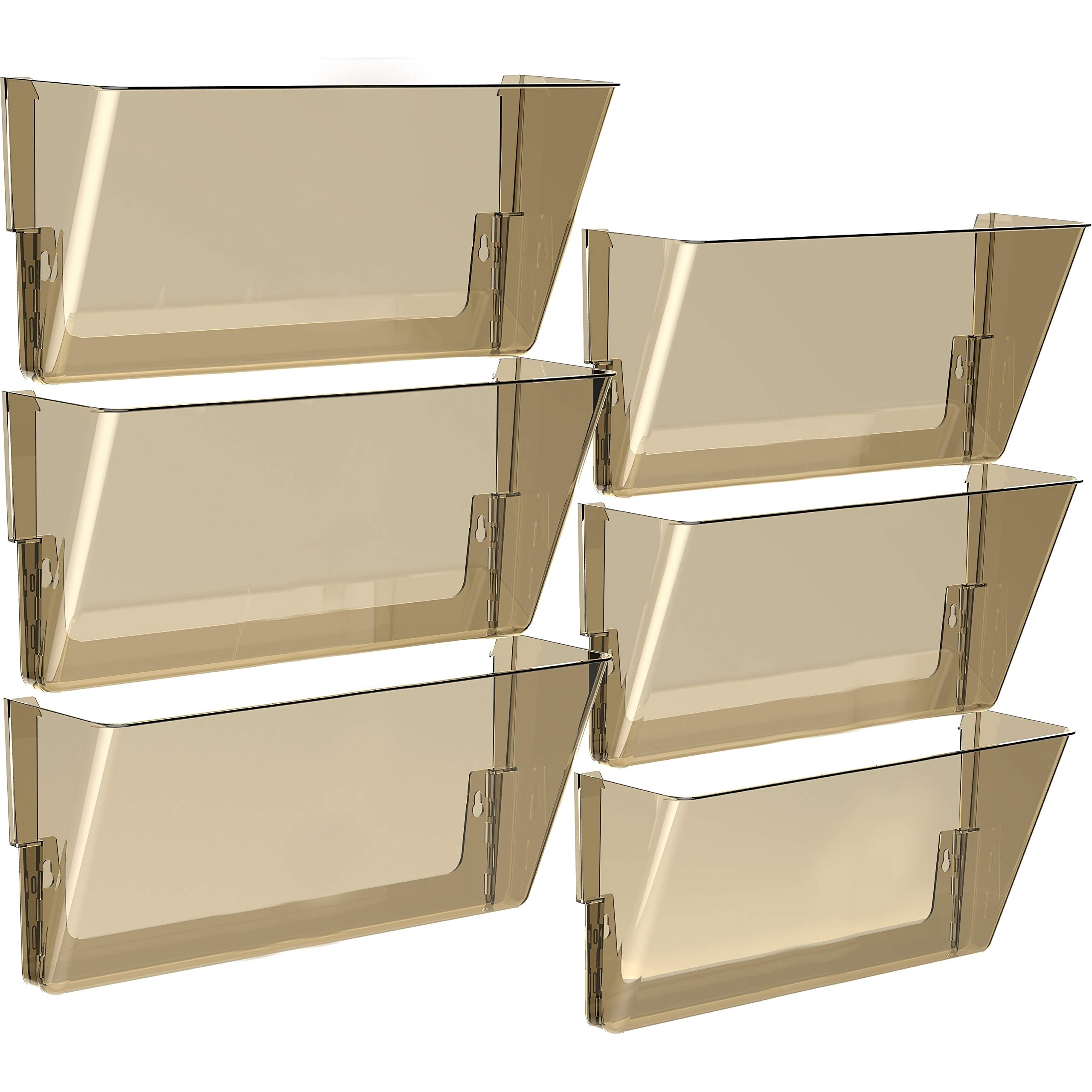 Storex Wall File, 16 x 4 x 7 Inches, Legal, Smoke, Case of 6 (70208U06C)