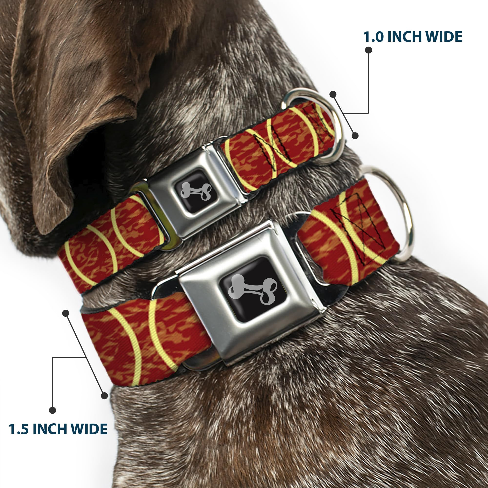 Buckle-Down DC-W31811-WS - Cinturón de Seguridad para Perro, Talla S, Color Naranja y Amarillo