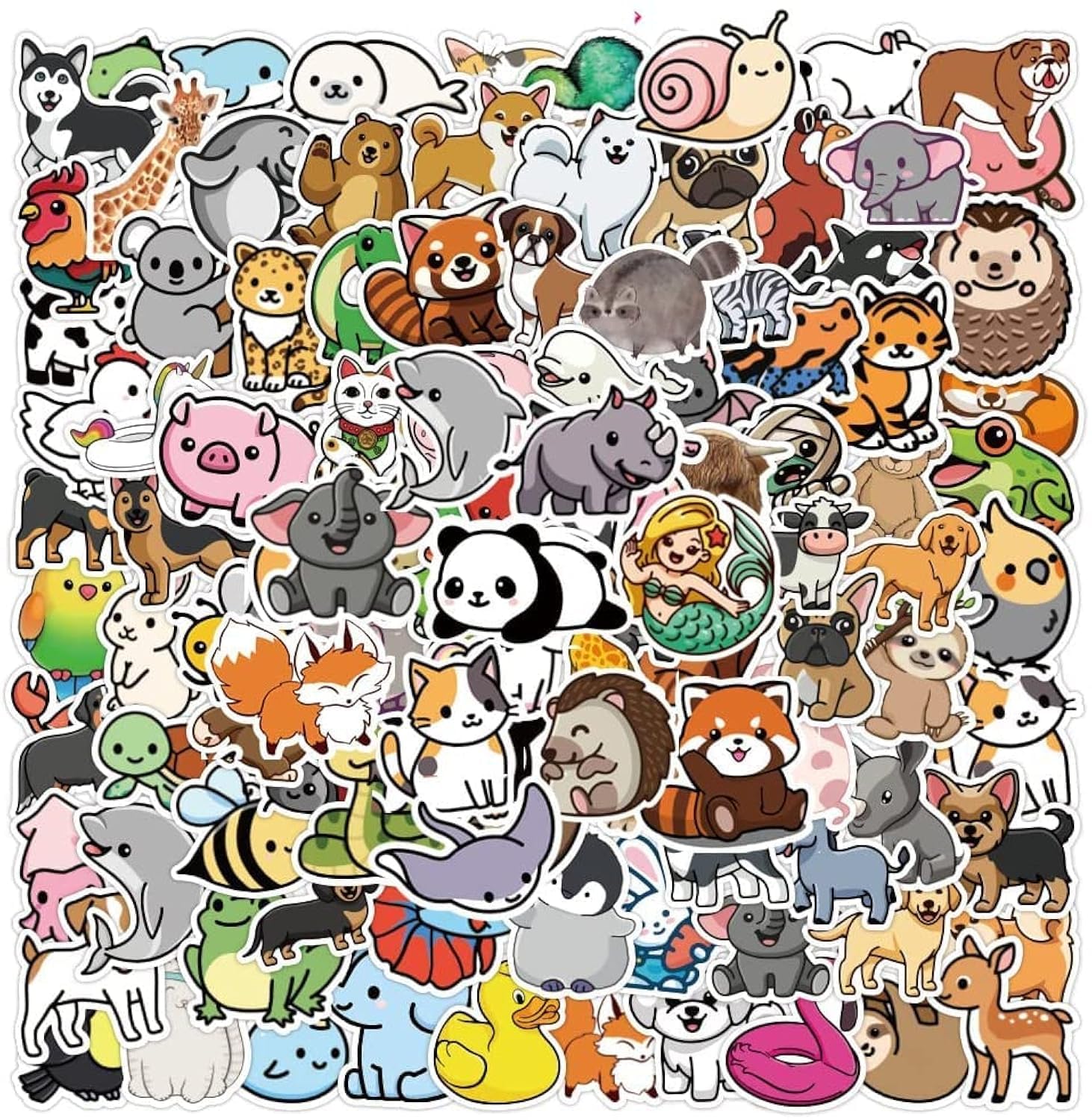 Animal Stickers | 200PCS | Cute Stickers Packs for Adults Teens Adults, Kawaii Scrapbook Stickers, Vsco Vinyl Waterproof Decals for Skateboard, Water Bottle, Guitar, Computer, Scooter, Laptop