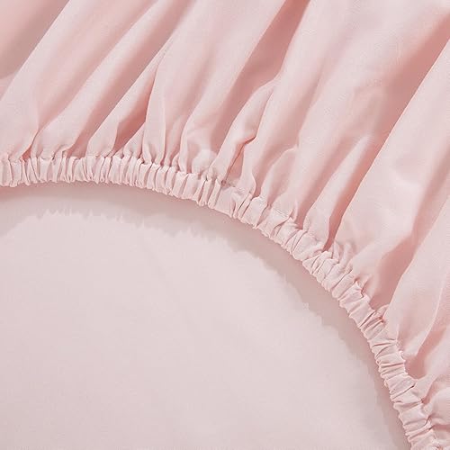 Miniatura 7 de HOMBYS Juego de ropa de cama de 3 piezas para cuna, color rosa princesa, ultra suave, con volantes, para todas las estaciones