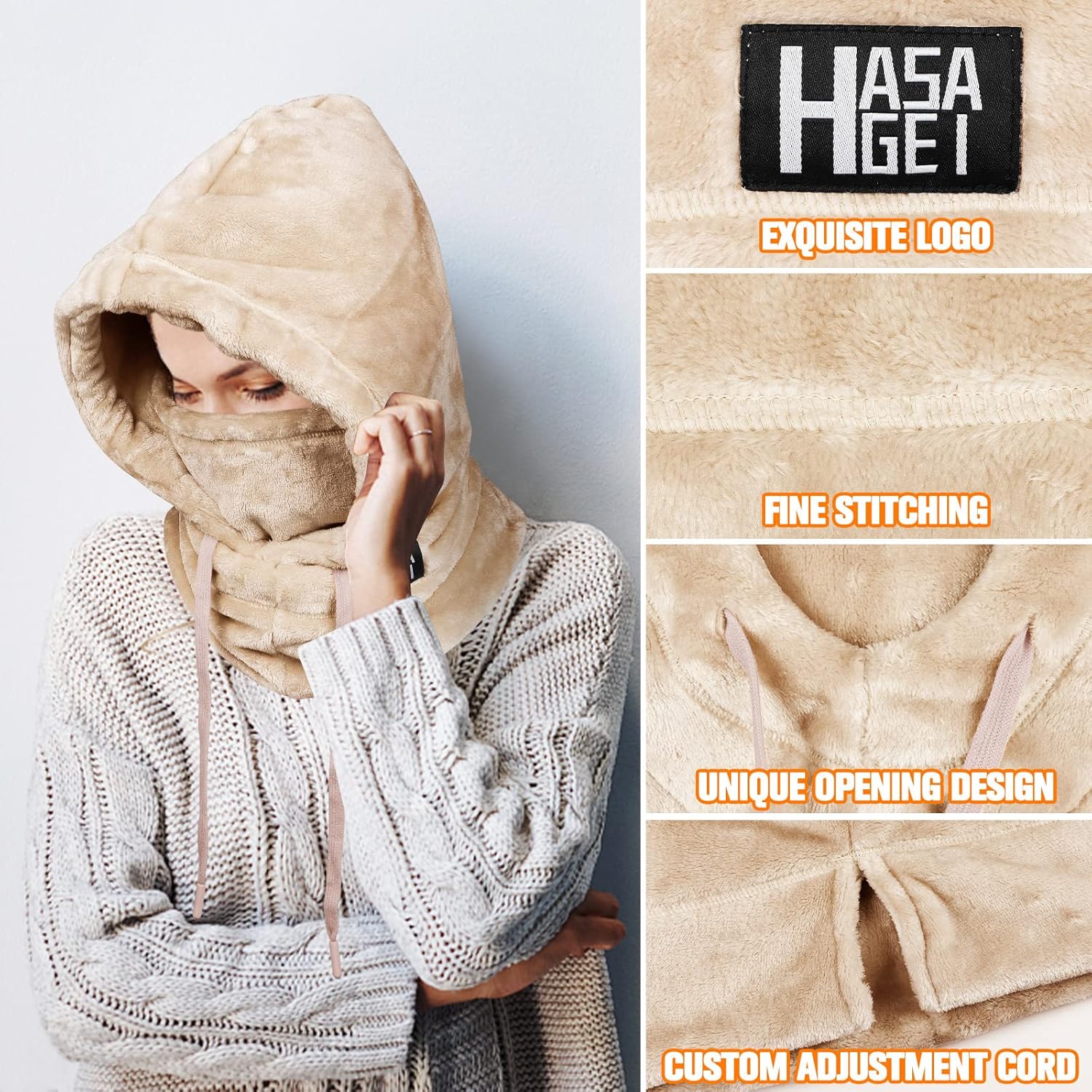 Ski Mask for Women Balaclava Women Men Windproof Thermal Hood Winter Neck Warmer with Plush - Image 3