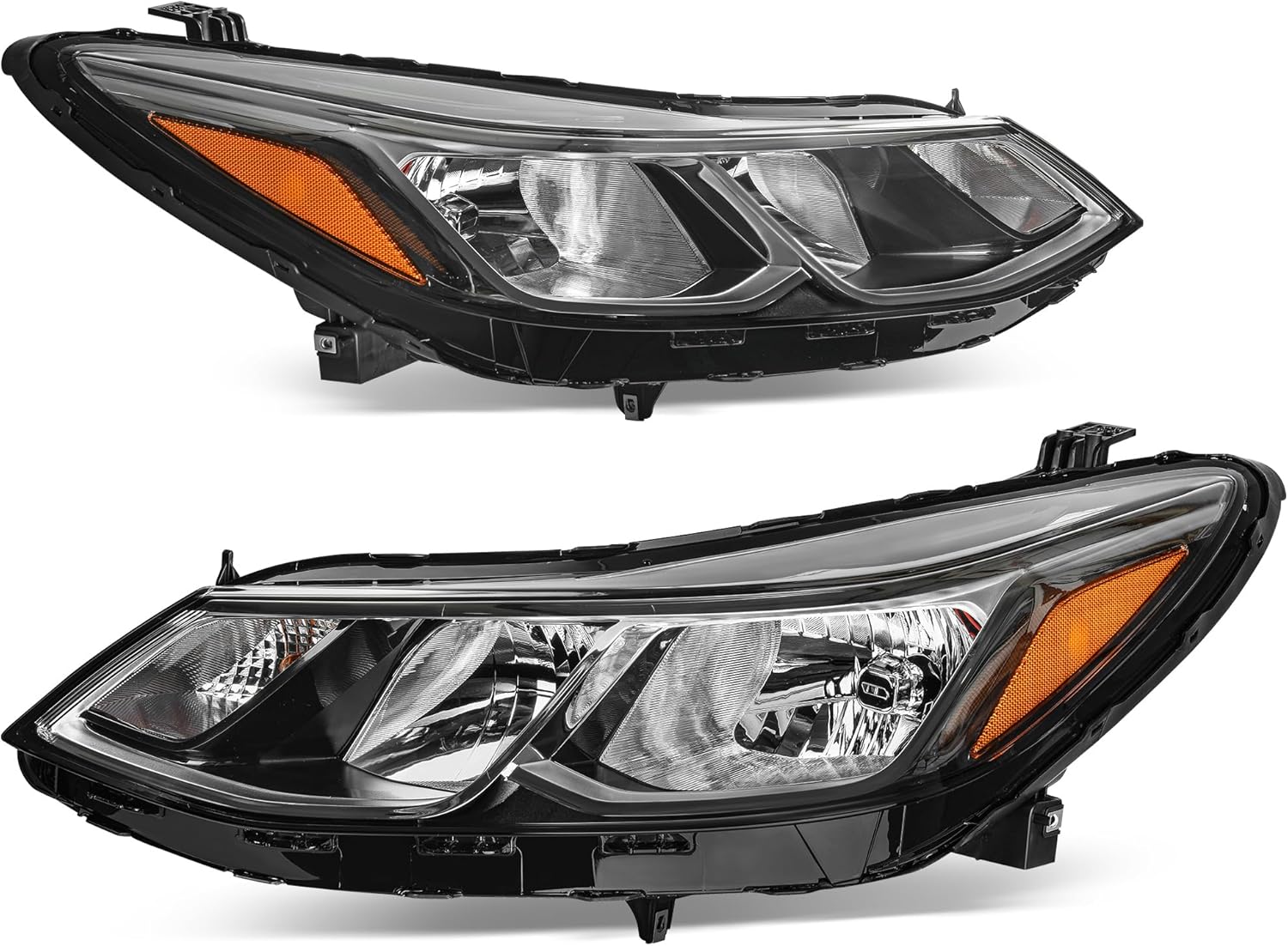 AUTOSAVER88 Headlights Assembly Compatible with 2016 2017 2018 2019 Chevy Cruze 16 17 18 19 2016-2019 16-19 Headlamps Passenger and Driver Side Black Housing Amber Reflector Black Housing 2016-2019