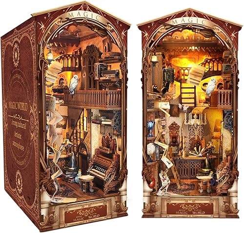 Kit de inserción de rincón de libros 3D DIY Magic World - Concepto de diseño clásico, interesante experiencia de bricolaje, manualidades, regalos de