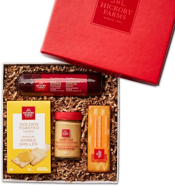 Hickory Farms Beef Hickory Selection Gift Box | Small Gift Box | Meat & Cheese Sampler | Gourmet Food Gift Basket Perfect For Family, Birthday, Sympathy, Congratulations Gifts, Retirement, Thinking of You, Business and Corporate Gifts - 1