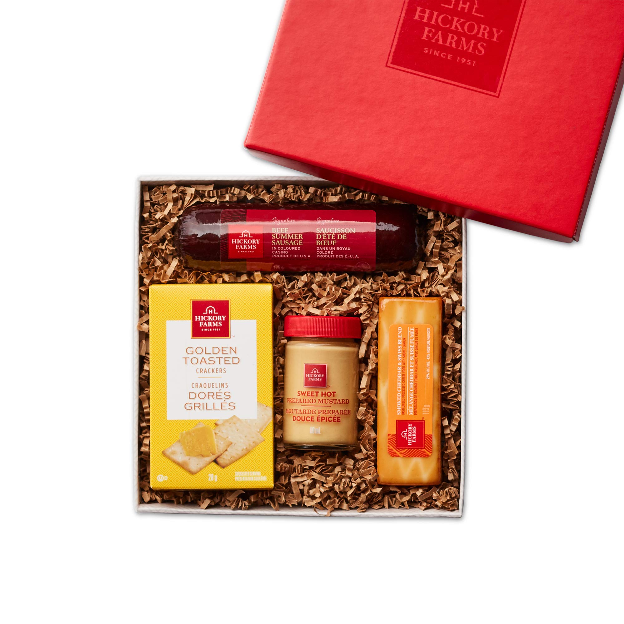Hickory Farms Beef Hickory Selection Gift Box | Small Gift Box | Meat & Cheese Sampler | Gourmet Food Gift Basket Perfect For Family, Birthday, Sympathy, Congratulations Gifts, Retirement, Thinking of You, Business and Corporate Gifts