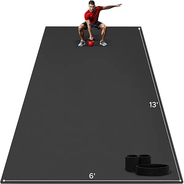 13'x6' Non Slip Extra Large Exercise Mat XL Mats For Home Workout Cardio Fitness Home Gym Mat Non-Toxic Thick Exercise Floor Mats