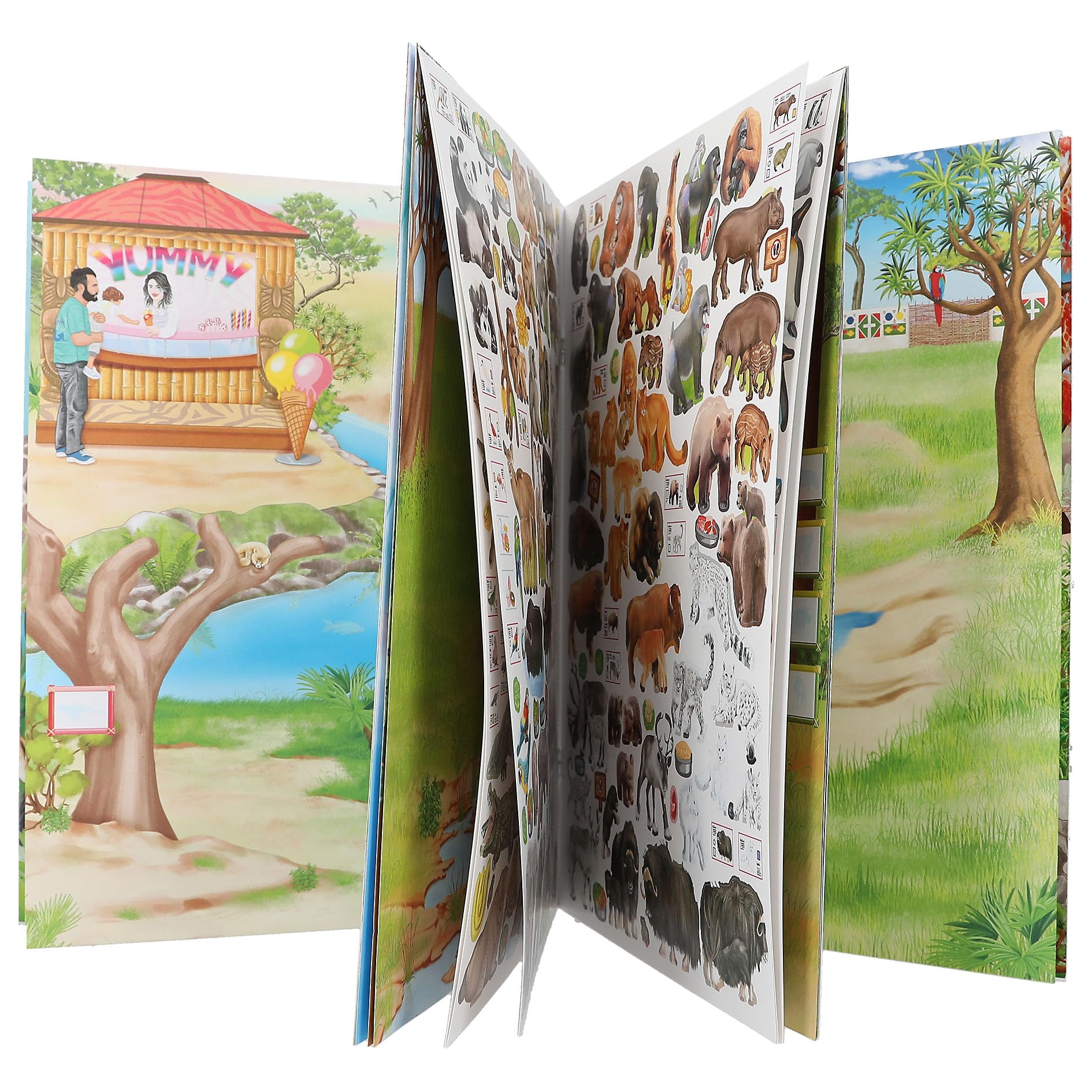 Depesche 12753 Sticker-Album "Create your Zoo", Sticker-Heft mit coolen Motiven und 3 Doppelseiten Aufklebern, ca. 22 x 30 x 0,5 cm