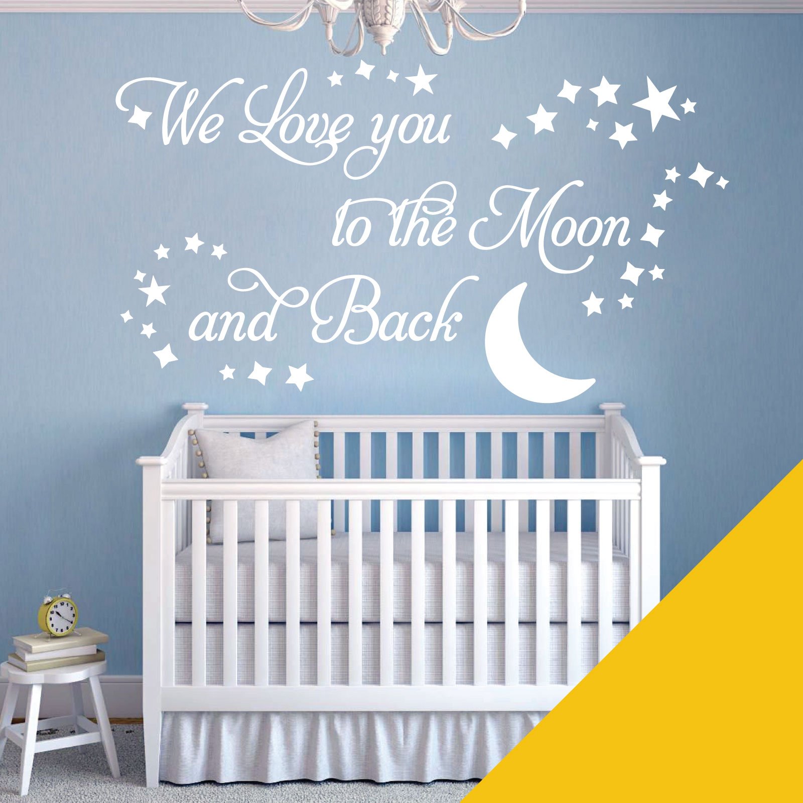 We Love You to the Moon and Back - Vinyl Decal Nursery Wall Art Sticker [Medium] [Sunflower] — image 1