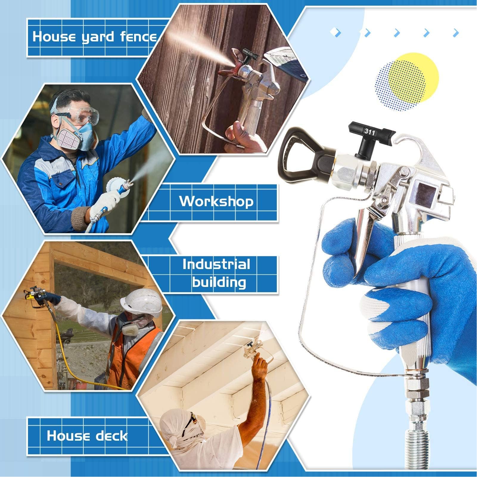 EMUKOEP 10 Filtros y Accesorios de Puntas de Pulverización de Alta Estabilidad para Reemplazo de Boquillas de Pulverizador sin Aire Instalación Conveniente para una Variedad de Superficies, Pinturas