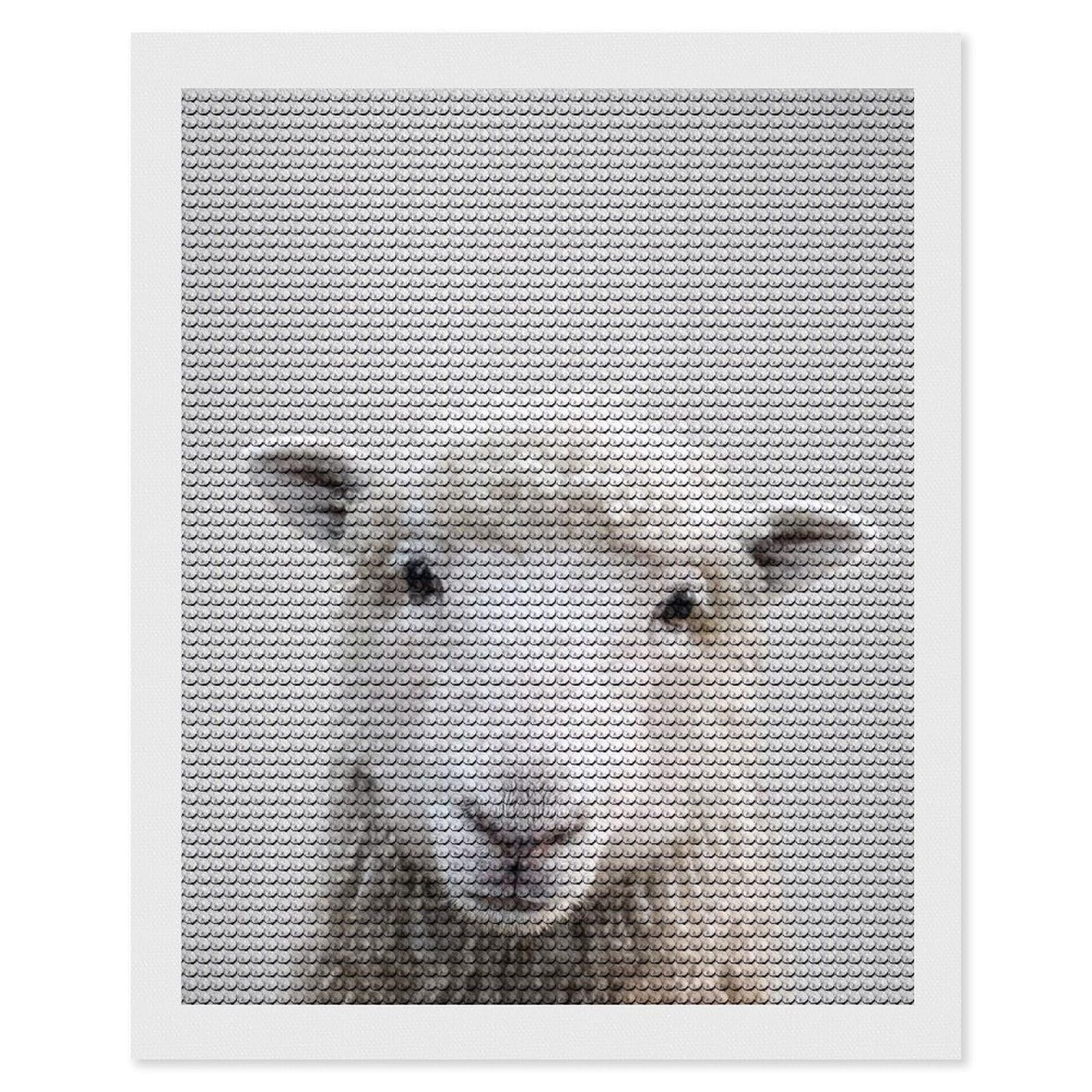 Junmoney Sheep Colorful Diamond Painting Canvas Set 16"x20", Full Kit Included, Calming Craft to Unwind, Farmhouse Decor, Christmas Gift