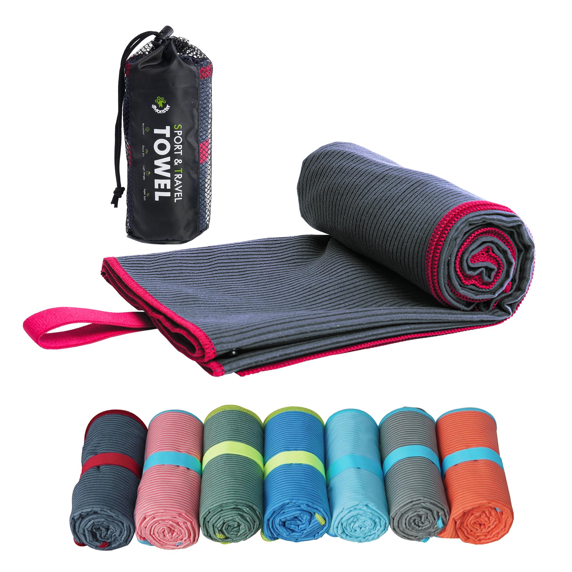 4Monster Microfiber Travel Towel swim towel Quick Dry, Lightweight Gym Towel Ultra Soft