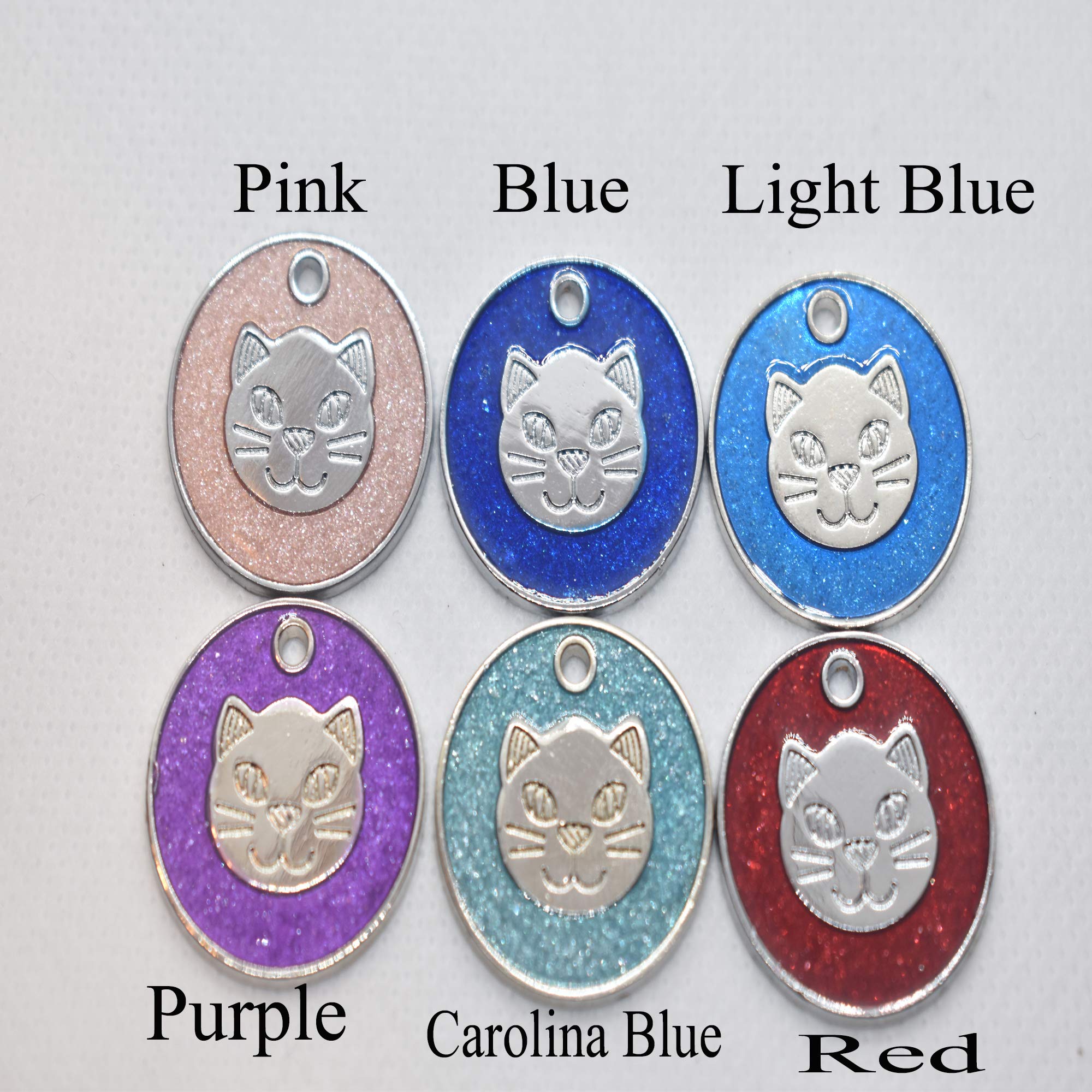 VRWUSA Custom Engraved stainless steel cat face Cat Personalized pet ID tag - Paw print STyle 090