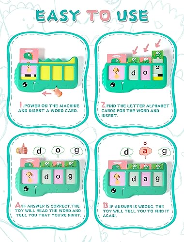 Miniatura 4 de Tarjetas didácticas parlantes para el aprendizaje de niños pequeños juguetes de aprendizaje del alfabeto, juegos de ortografía a juego con 224