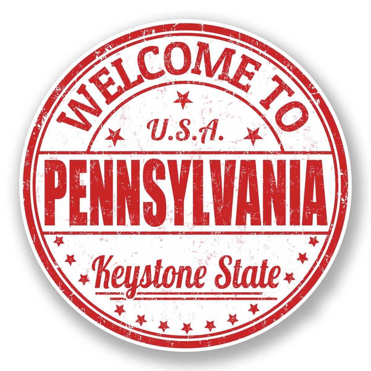 Destinationvinyl Multi 2 X Pennsylvania Usa Vinyl Stickers Laptop Travel Luggage Car America #5896 (10Cm X 10Cm)