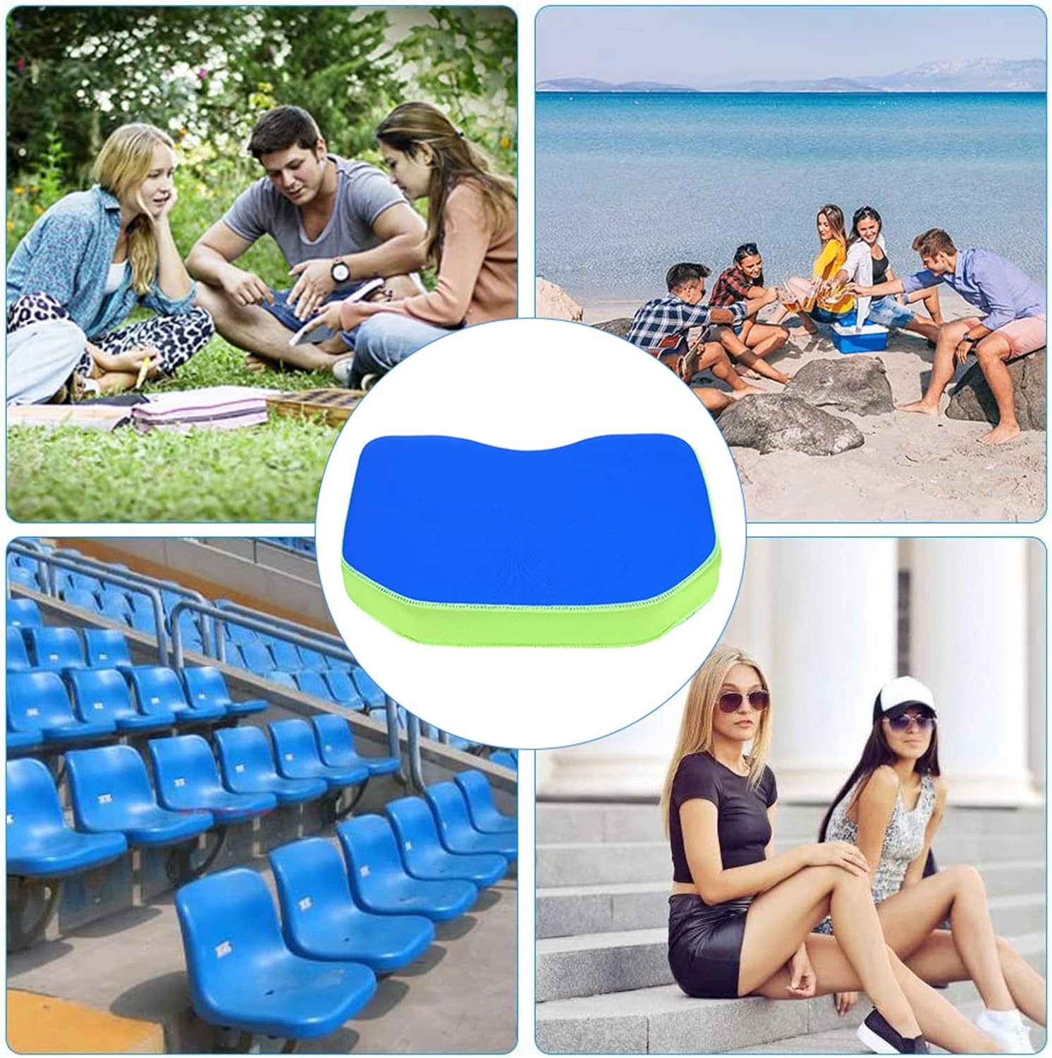 Cocoarm Anti Slip Kayak Seat, Fishing Boat Cushion, Thicken Flotation Accessory, Blue