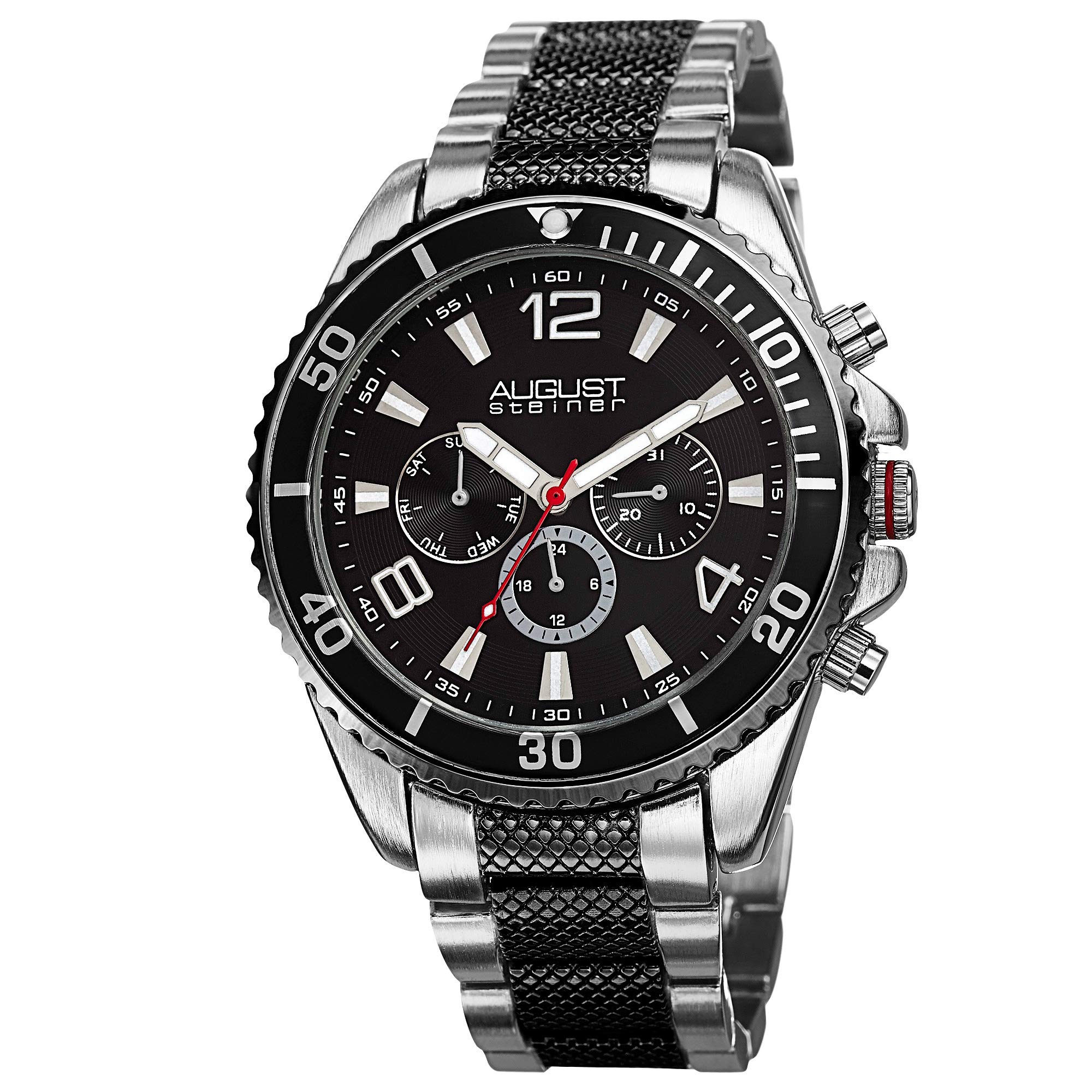 August Steiner Men's Mercury Swiss Quartz Multifunction Bracelet Watch