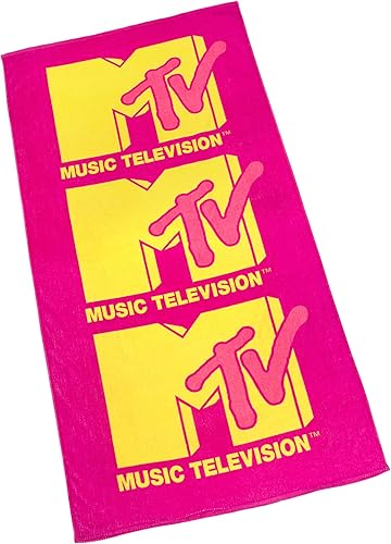 Miniatura 3 de Jay Franco MTV Logo - Toalla grande para bañopiscinaplaya, toalla de algodón súper suave y absorbente, resistente a la decoloración, mide 34 x 64