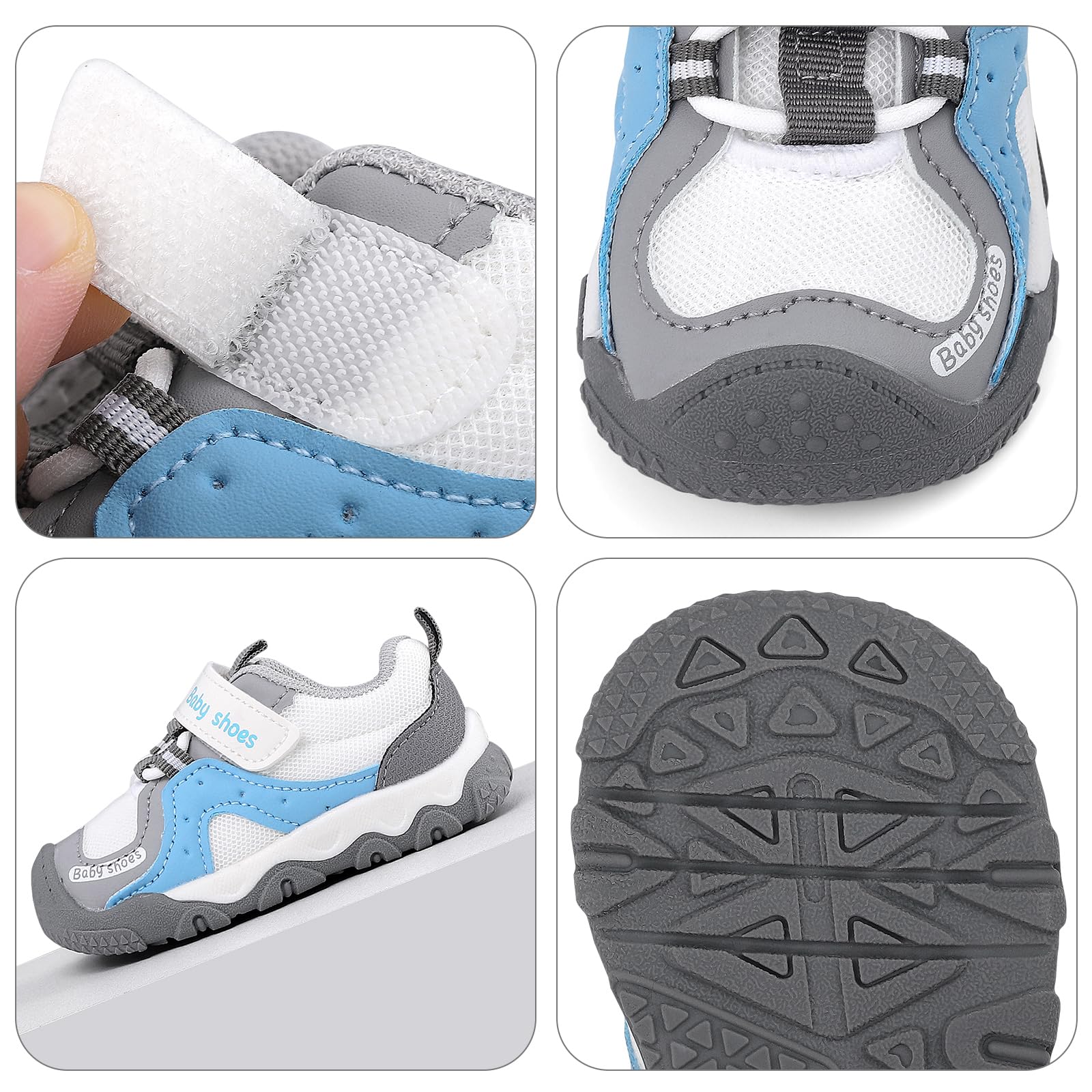 LACOFIA Scarpe Primi Passi Bambina Scarpe Neonato Sneakers Bimbo con Morbide Suola Gomma Antiscivolo