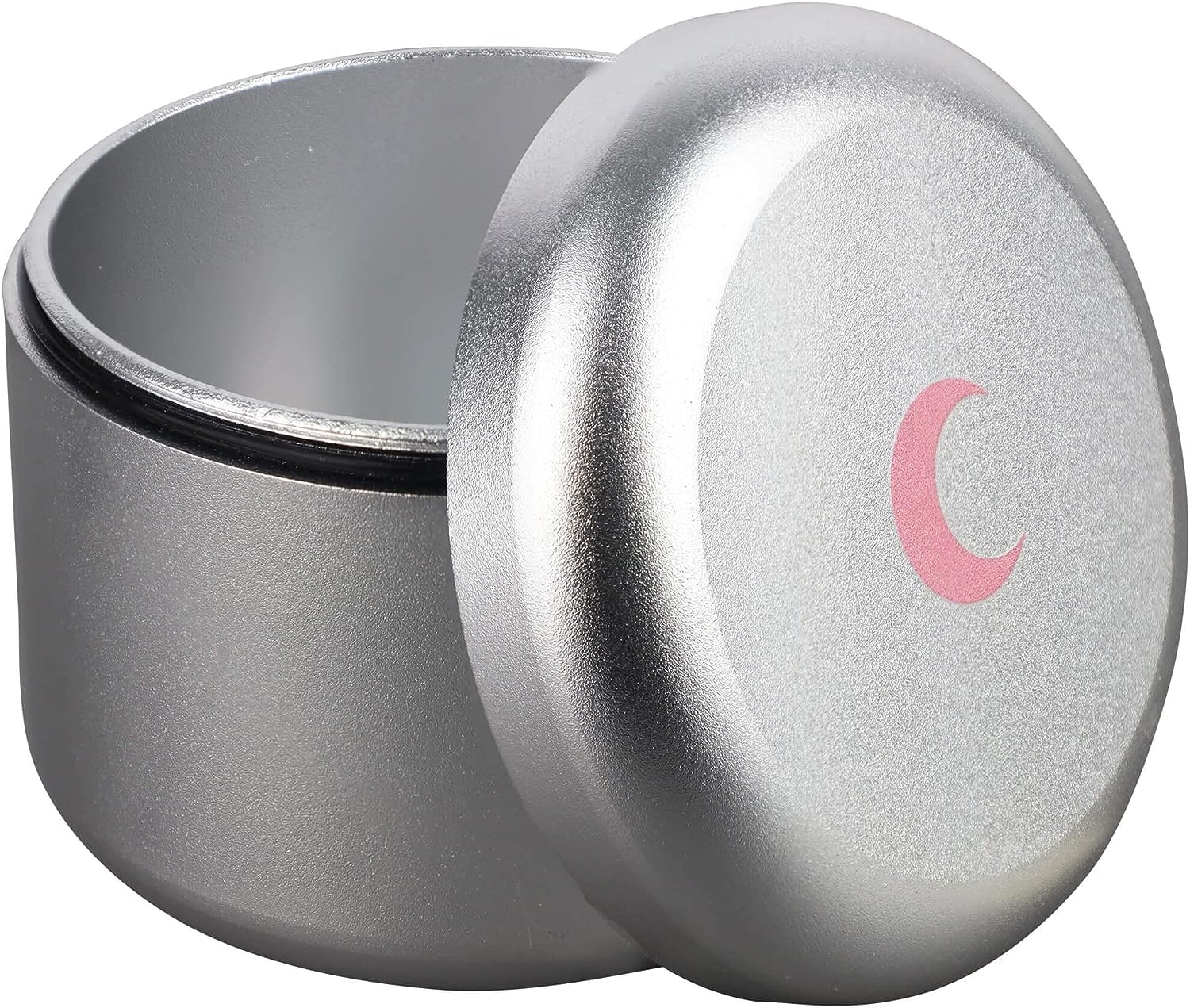 Brando MoonMetal Pocket Storage Case Puck Container - Air Tight - Easy to Carry and Best Way to Preserve Herbs, Spices, Coffee - 2.2 x 1.8” (Silver)