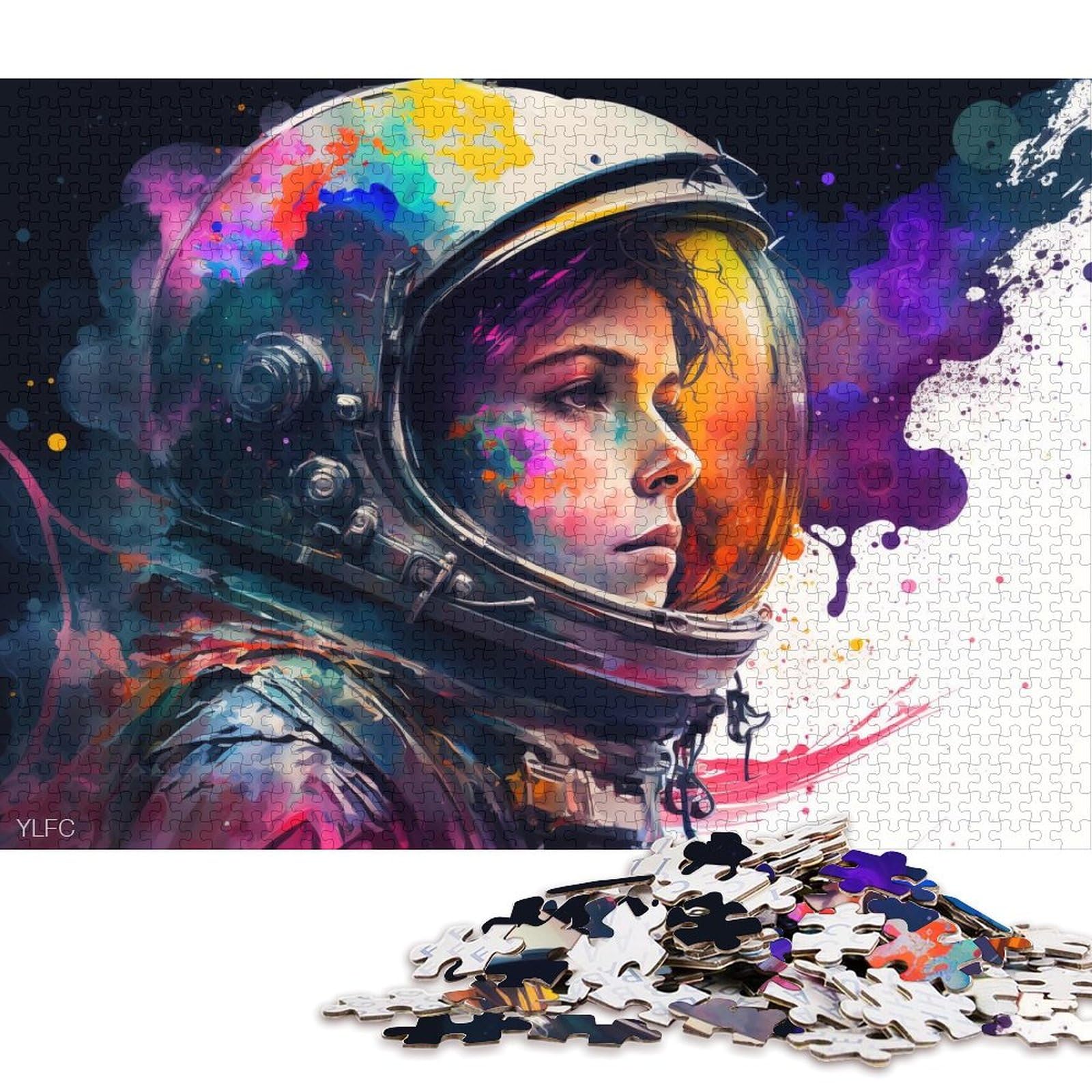 Adults Puzzles Gifts Astronauts in Space 1000 Pieces Puzzles for Adults Wooden Jigsaw Puzzle for Adults And Kids Age 12 Years Up Educational PuzzleFamilyGame 75 * 50cm/1000pcs