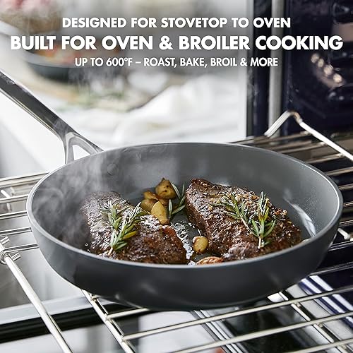 Miniatura 9 de GreenPan GP5 - Juego de 2 sartenes antiadherentes de cerámica anodizada dura y saludable de 9.5 y 11 pulgadas, 2 piezas, resistente a los arañazos,